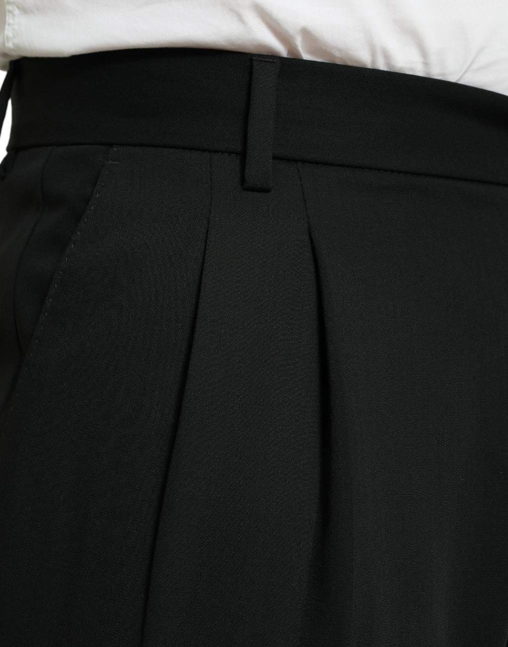 Dolce & Gabbana Schwarze formelle Straight Fit Anzughose aus Wolle