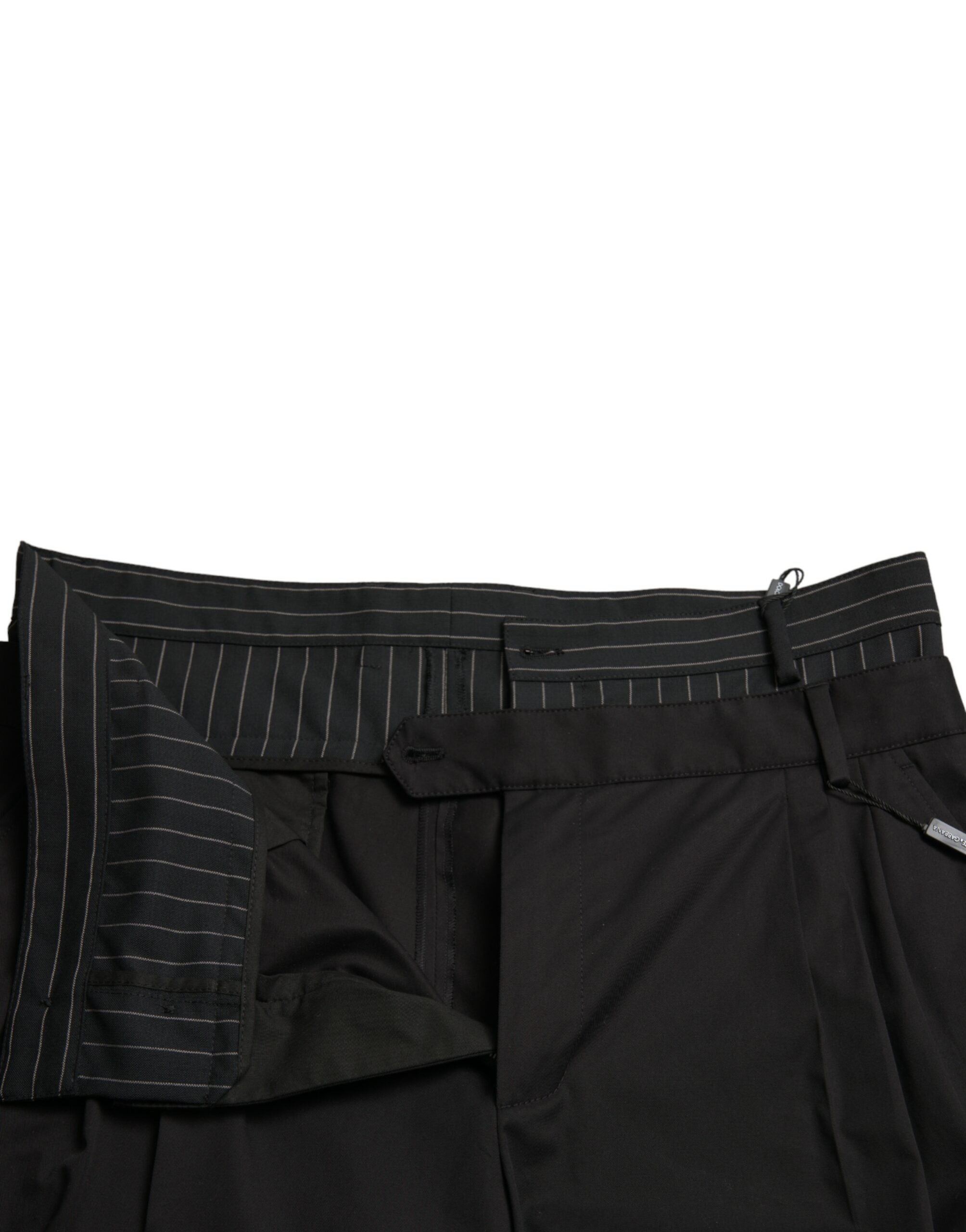 Dolce & Gabbana Schwarze Cargo-Bermuda-Shorts aus Baumwoll-Stretch
