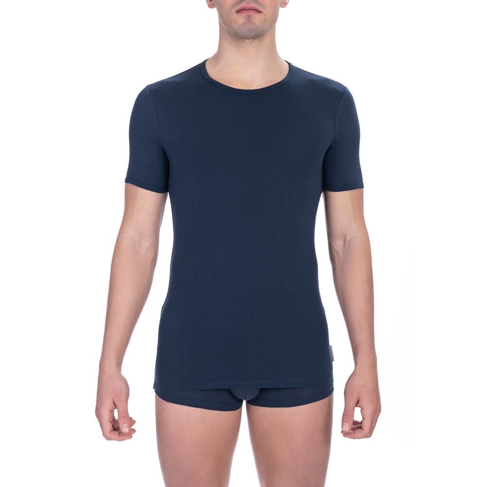 Bikkembergs Blaues Baumwoll-T-Shirt für Herren