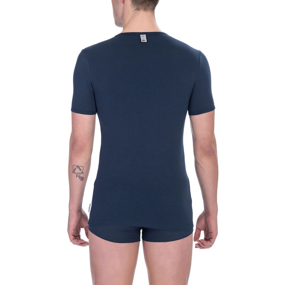 Bikkembergs Blaues Baumwoll-T-Shirt für Herren