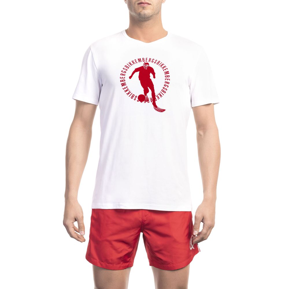 Bikkembergs Men's White Cotton T-Shirt