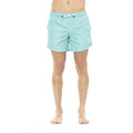 Light blue Bikkembergs men's polyester swim shorts