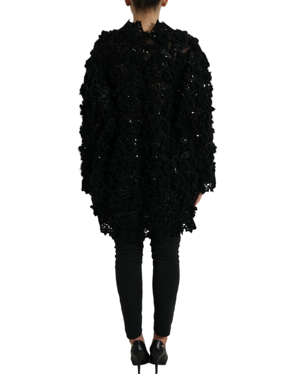 Dolce & Gabbana Schwarzer Pullover mit Paillettenverzierung