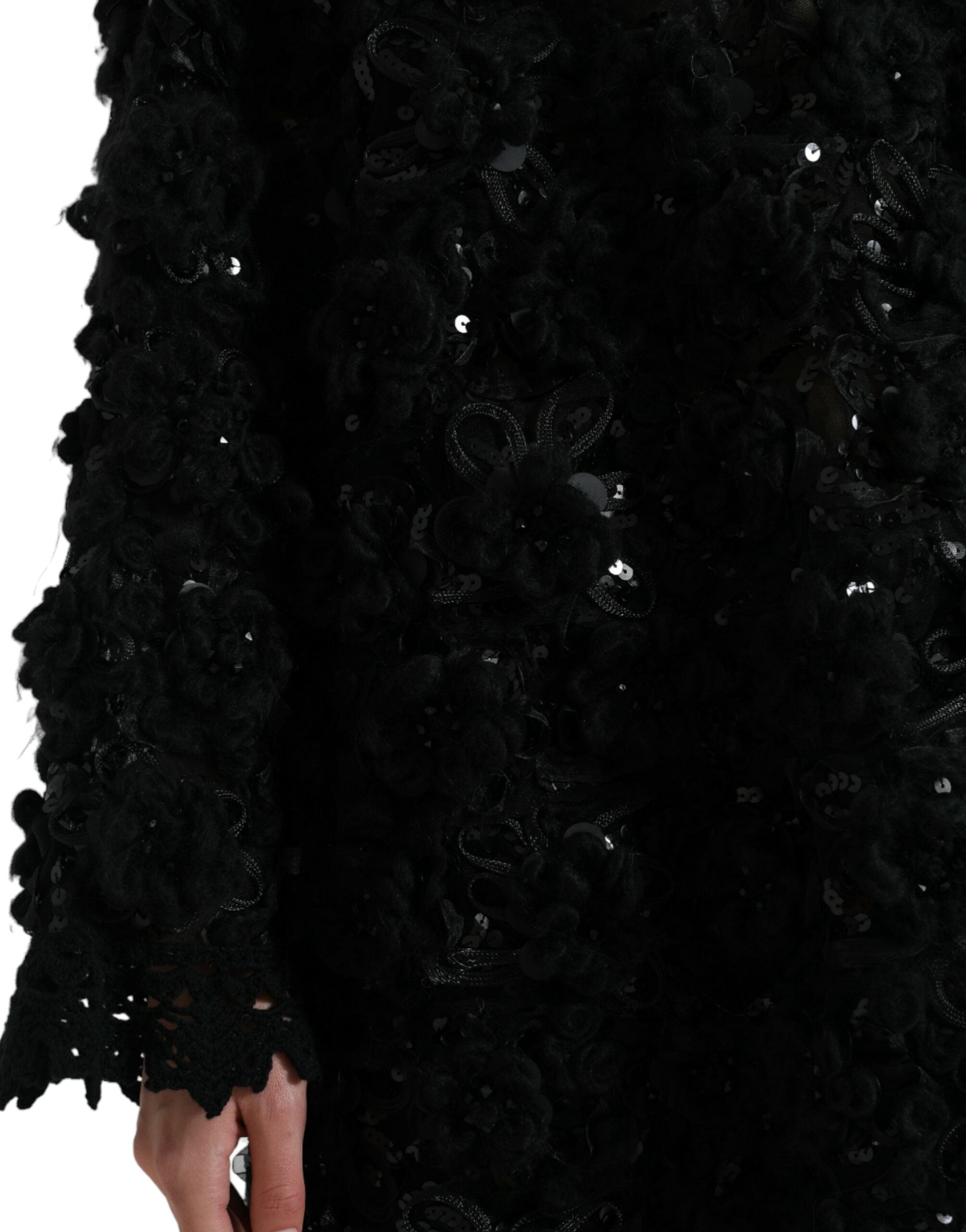 Dolce & Gabbana Schwarzer Pullover mit Paillettenverzierung
