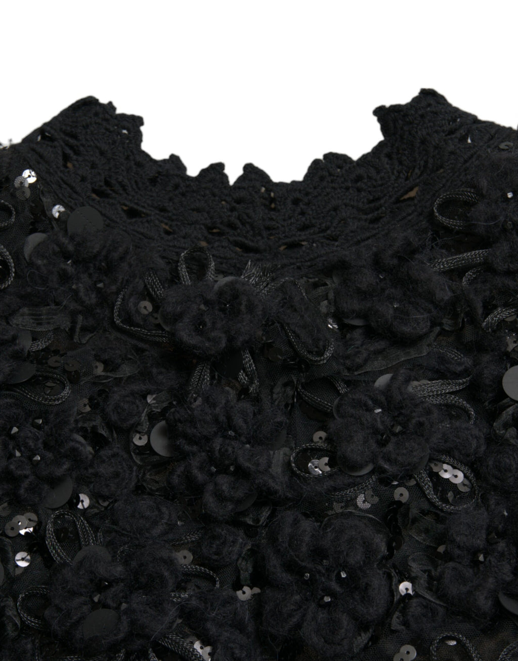 Dolce & Gabbana Schwarzer Pullover mit Paillettenverzierung