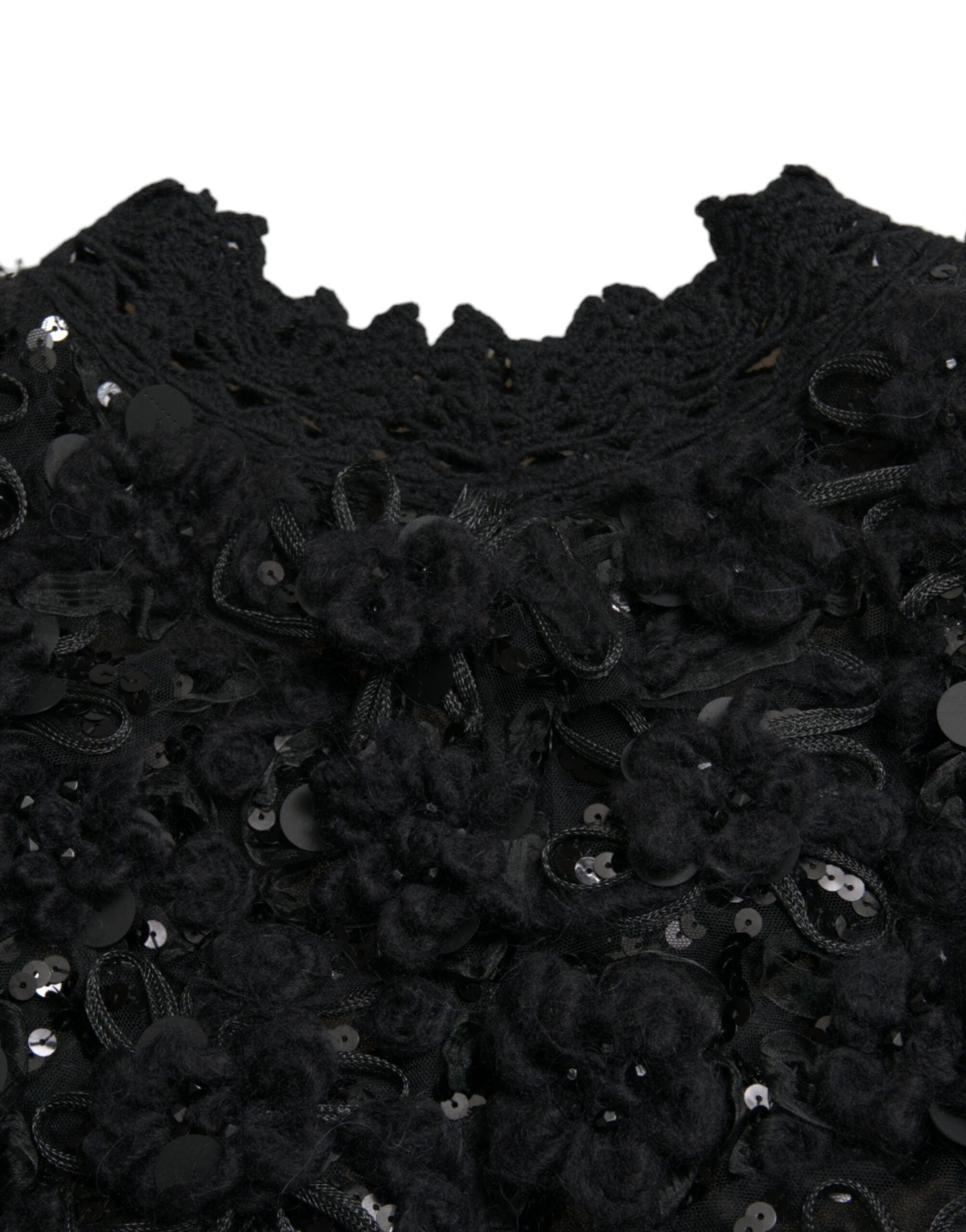 Dolce & Gabbana Schwarzer Pullover mit Paillettenverzierung