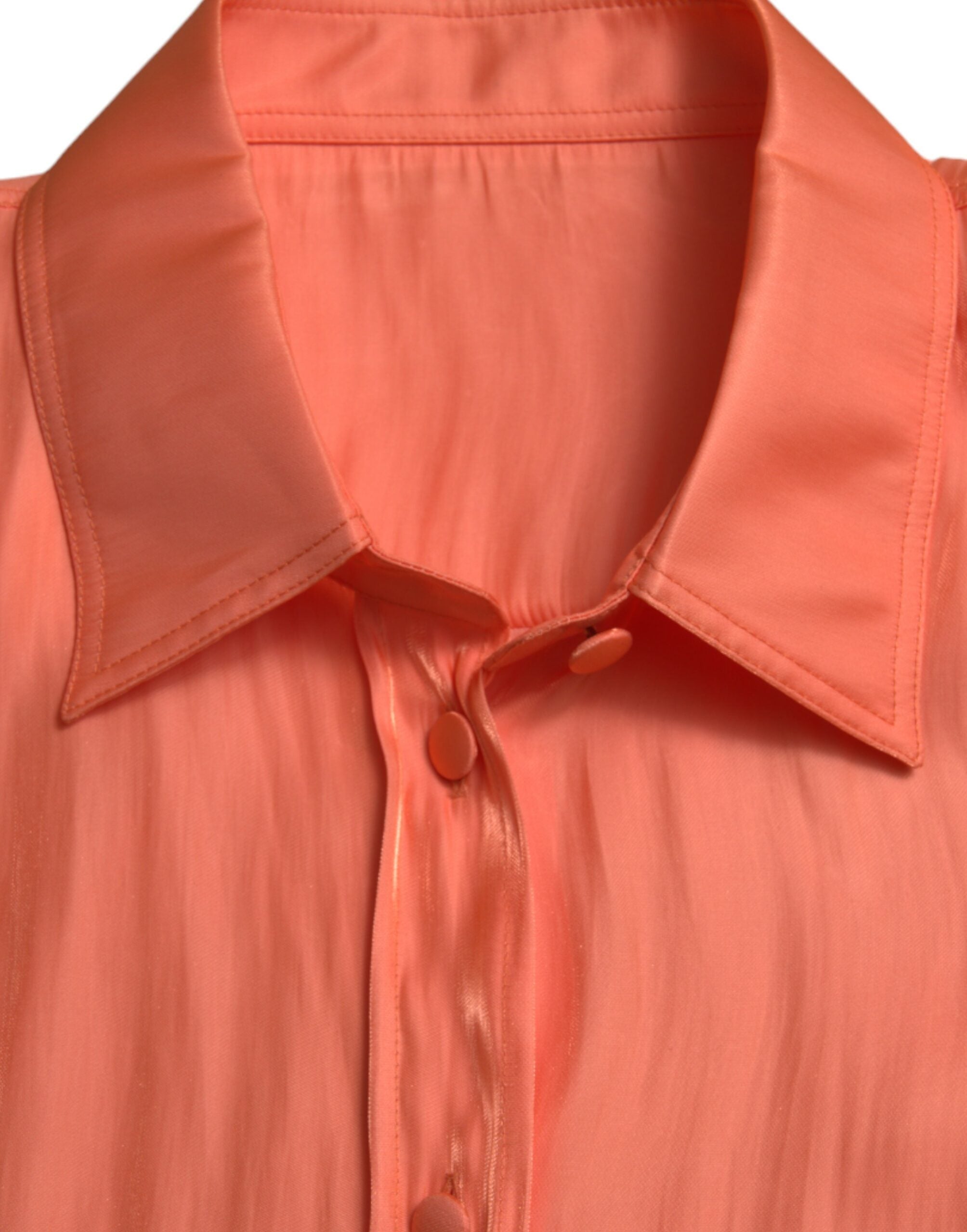 Dolce & Gabbana Pfirsich Langarm Button Down Bluse Top