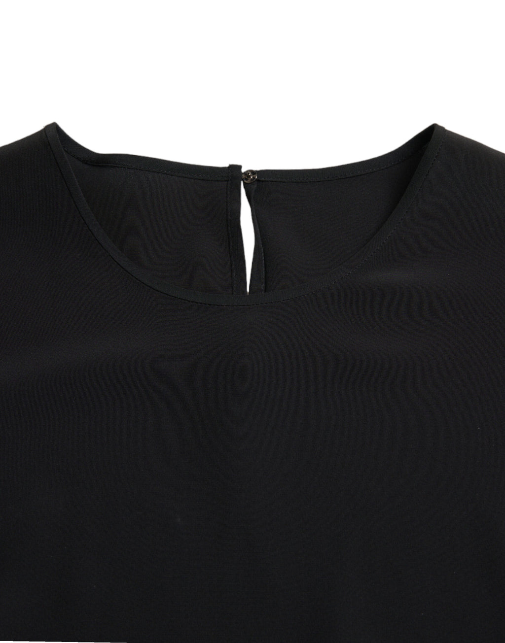 Dolce & Gabbana Black Silk Crewneck Short Sleeve Blouse Top