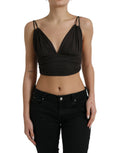 Dolce & Gabbana Brown Viscose Tank Top with Deep V-Neck
