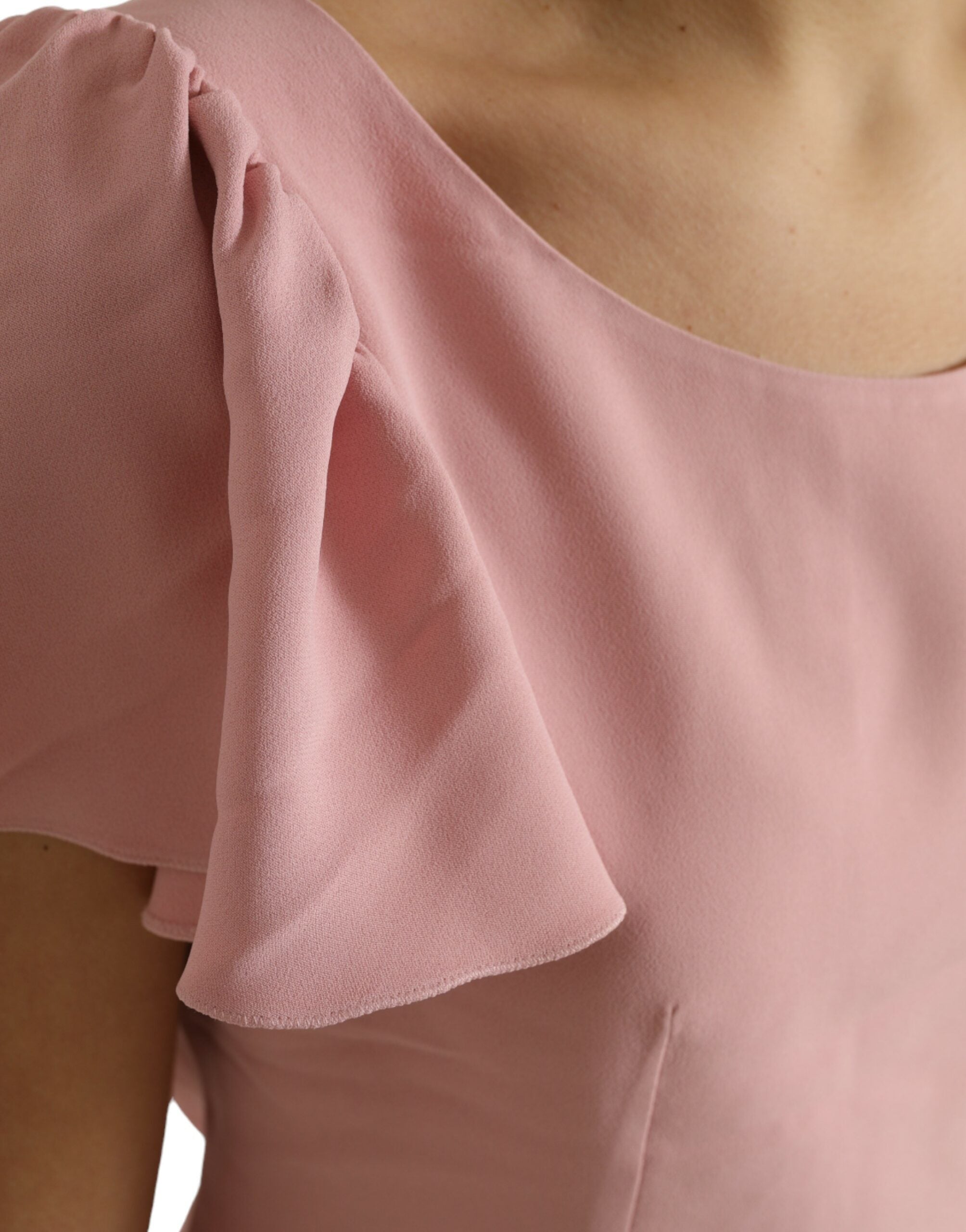 Dolce & Gabbana Rosa Kurzarm Rundhalsausschnitt Blusentop