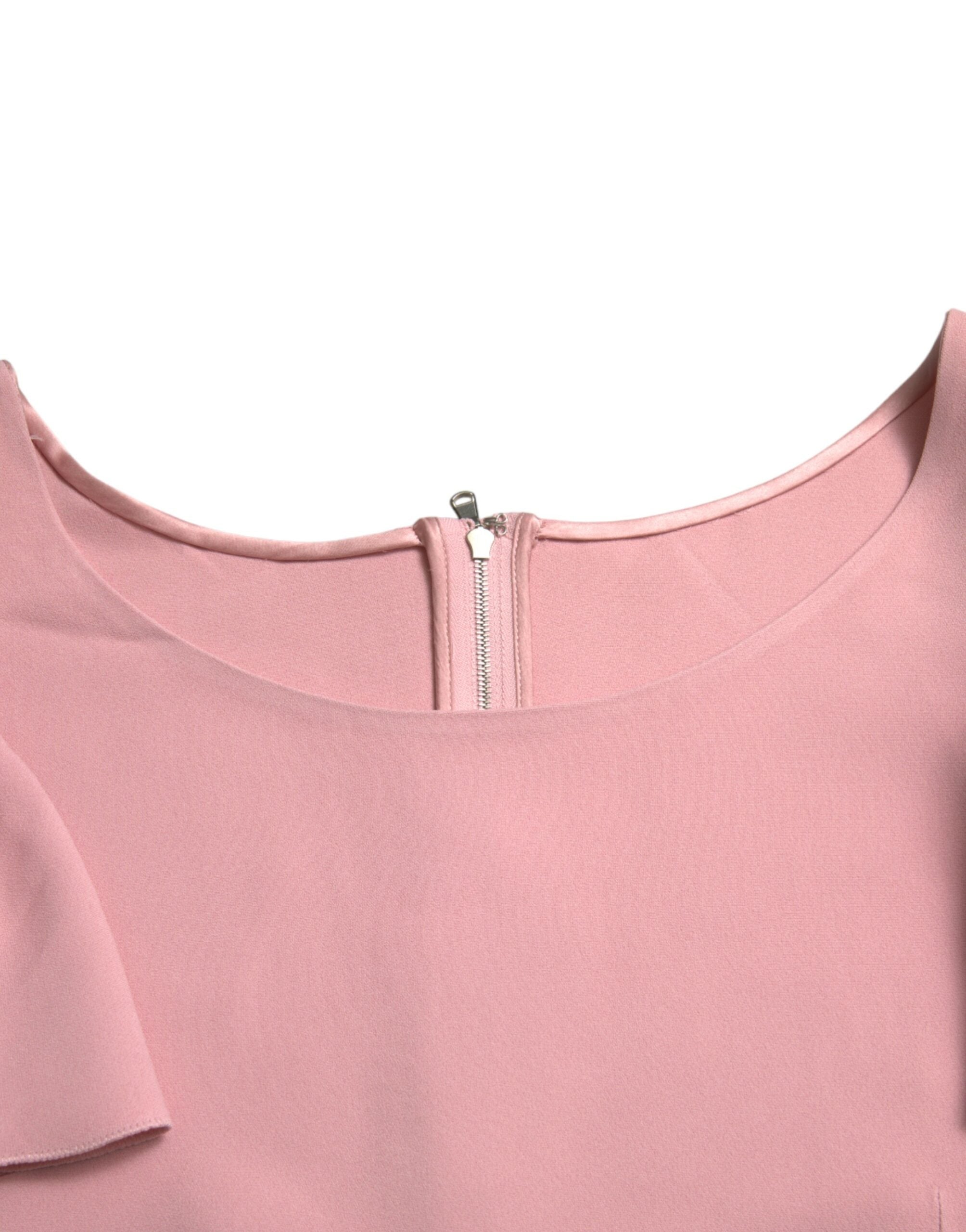 Dolce & Gabbana Rosa Kurzarm Rundhalsausschnitt Blusentop