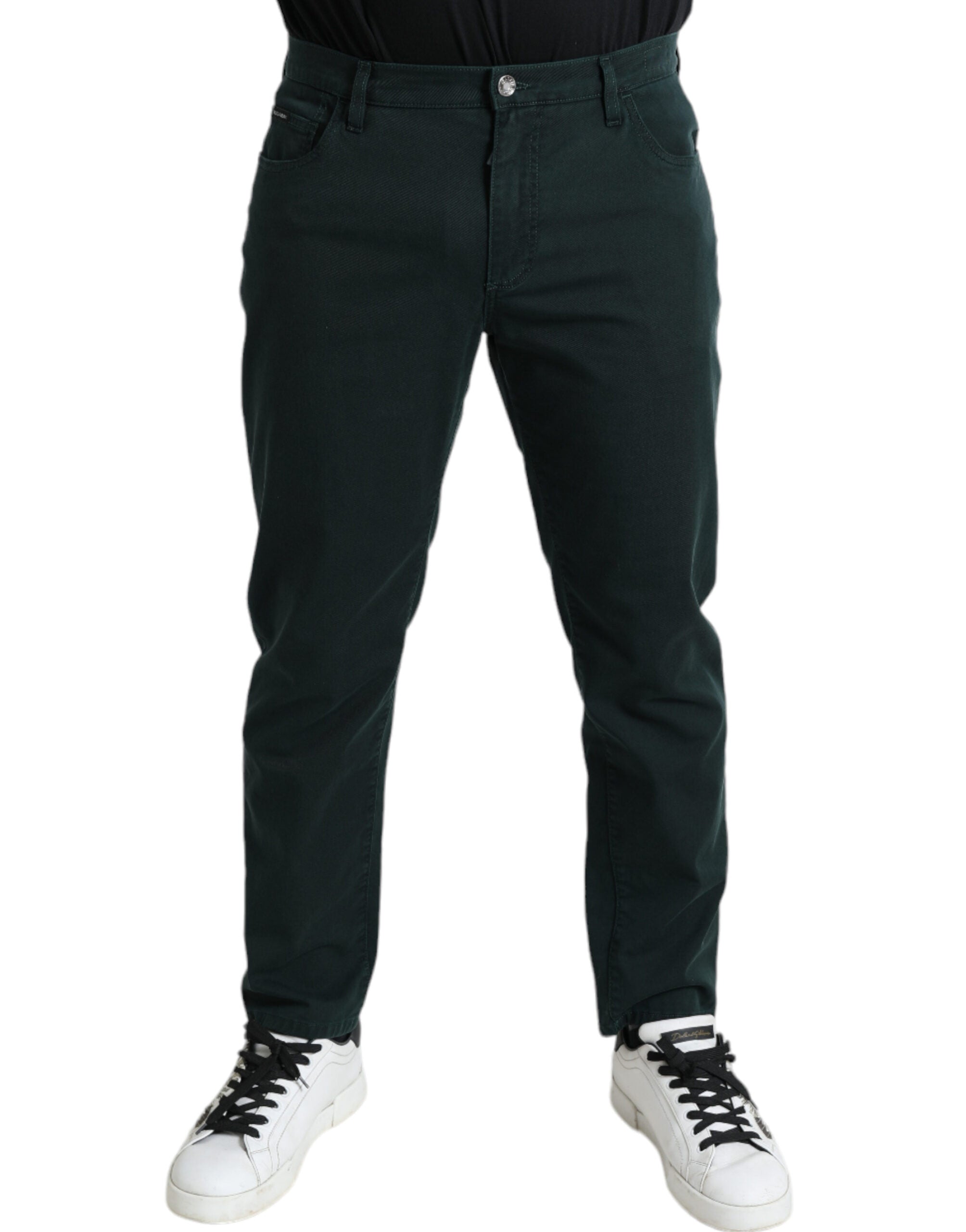 Dolce & Gabbana Men's Green Cotton Stretch Skinny Denim Jeans
