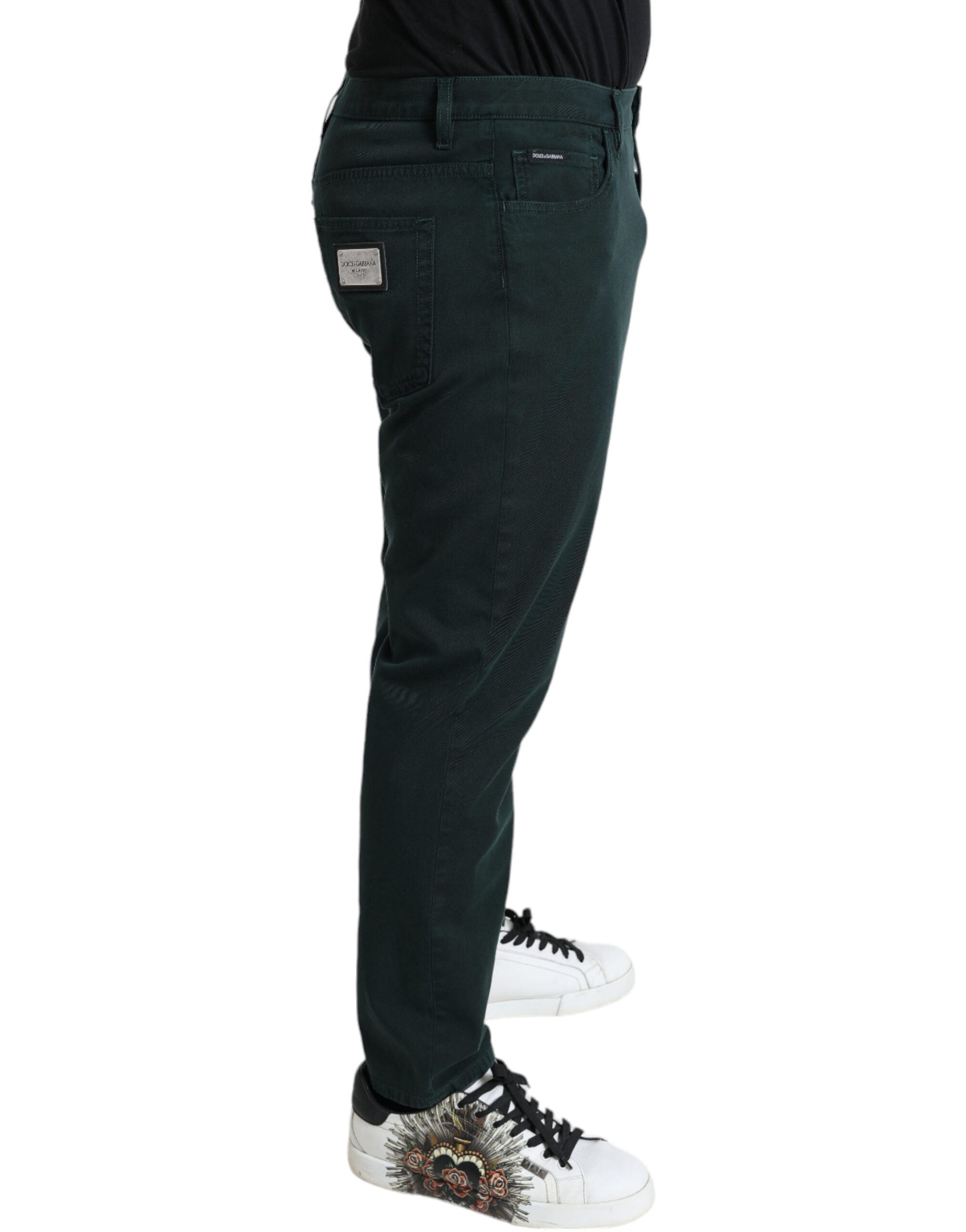 Dolce & Gabbana Men's Green Cotton Stretch Skinny Denim Jeans