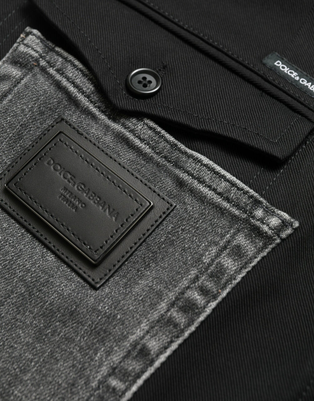 Dolce & Gabbana Schwarze graue Slim Cotton Denim Jeans-Hose
