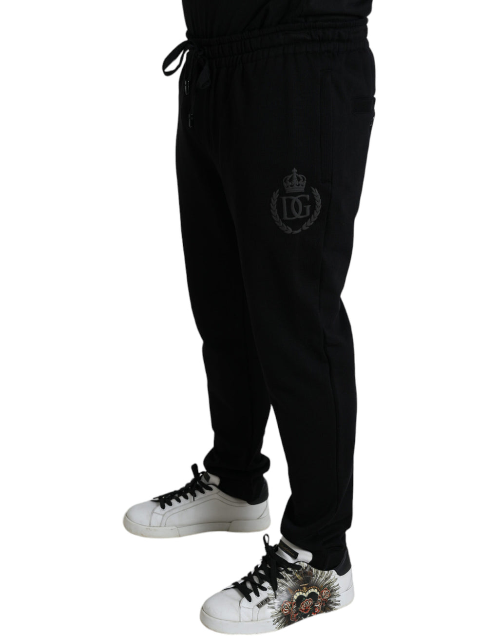 Dolce & Gabbana Black DG Logo Skinny Jogger Sweatpants