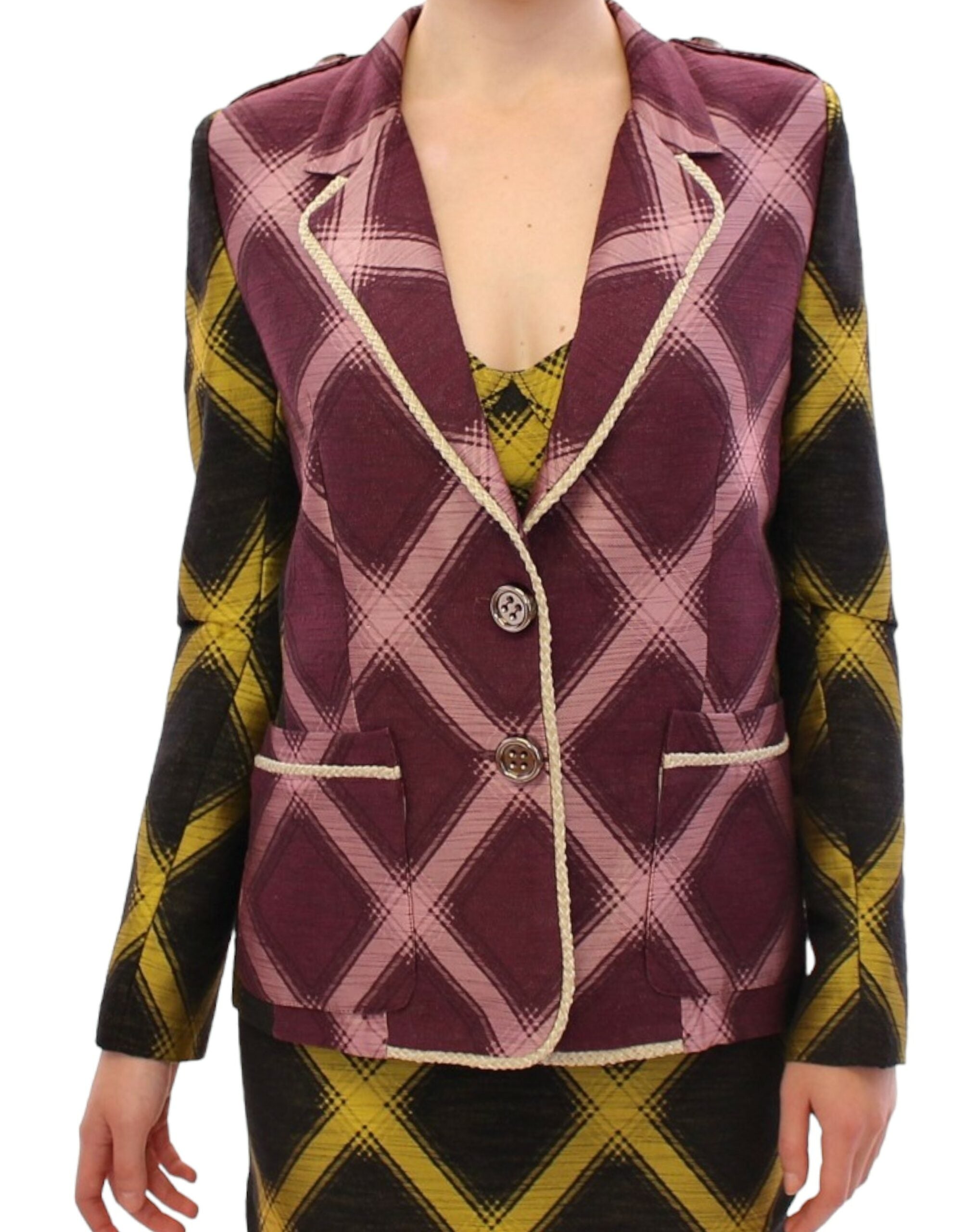 House of Holland Lilac Plaid Blazer Jacket