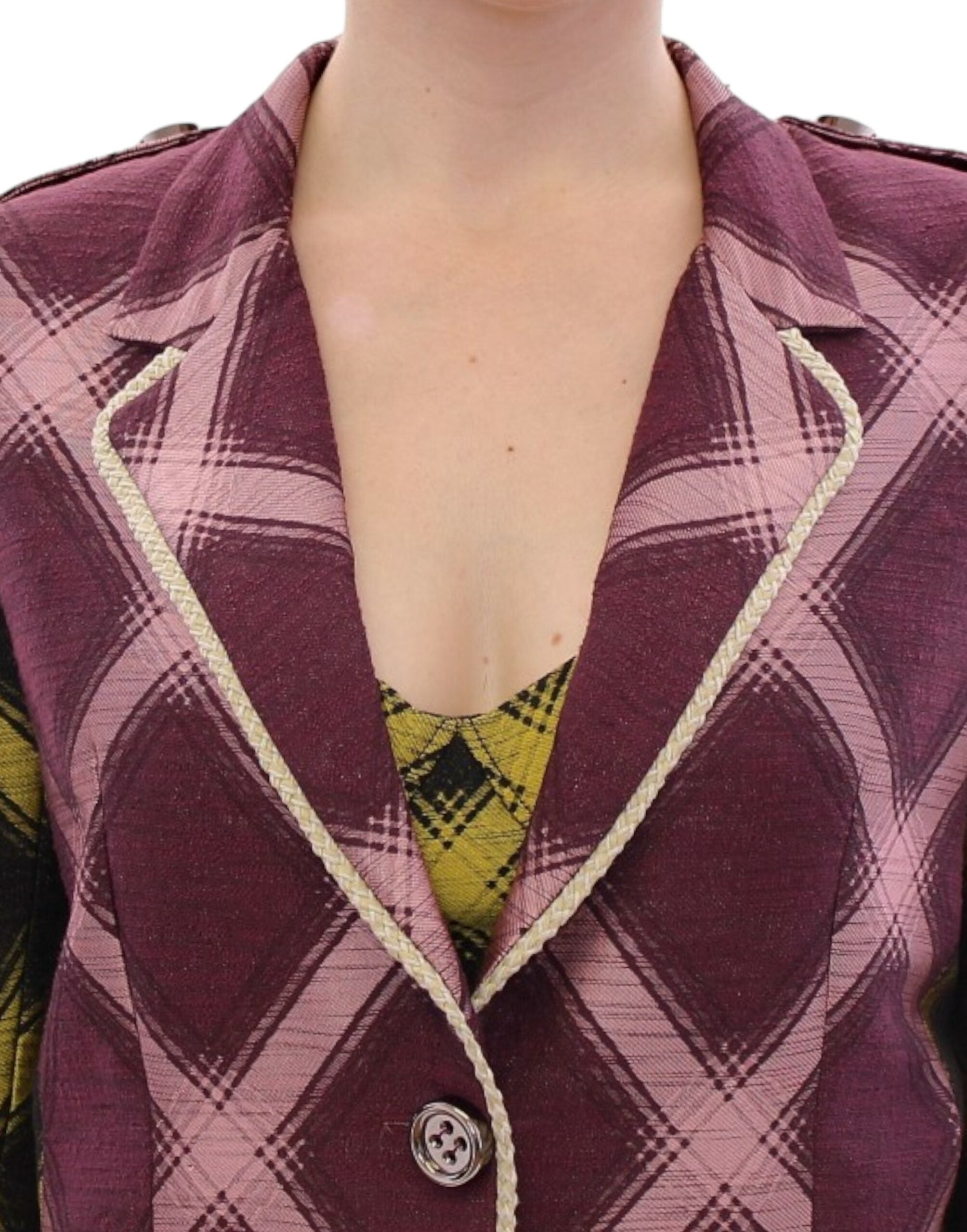 House of Holland Lilac Plaid Blazer Jacket