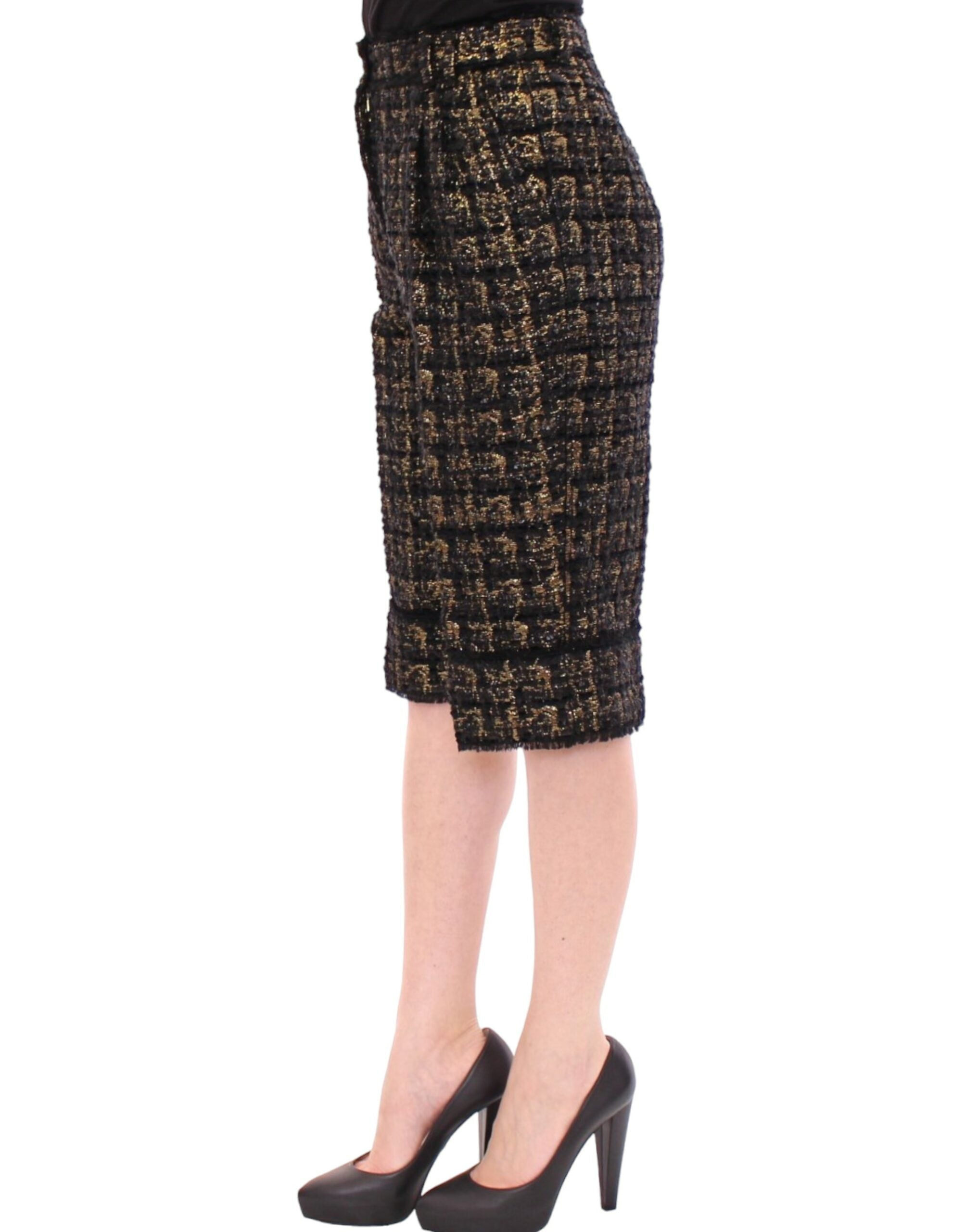 Dolce & Gabbana Schwarzer Stoff Shorts Hose