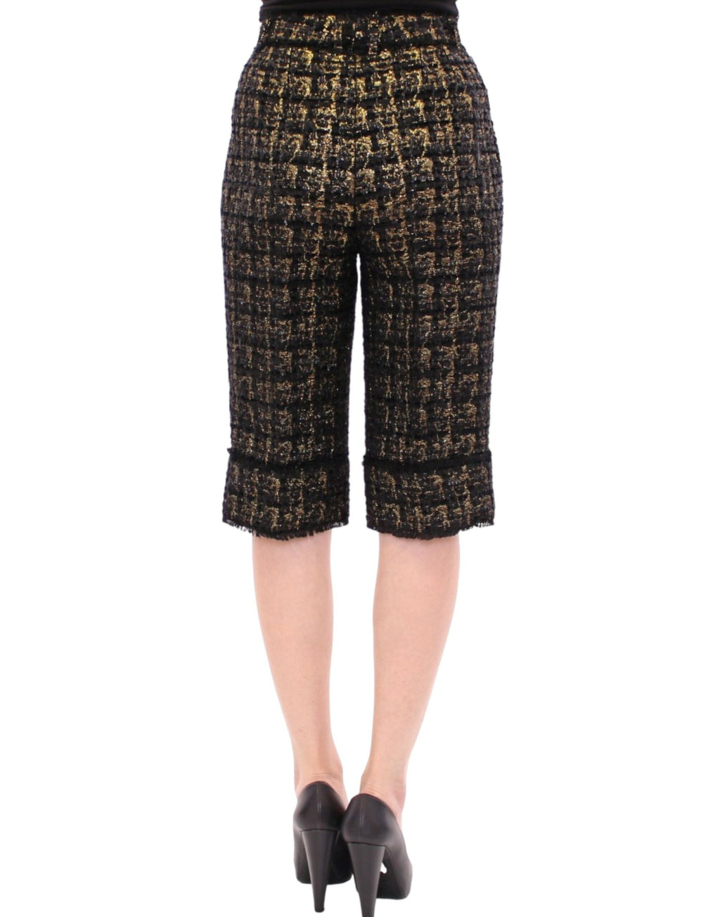Dolce & Gabbana Schwarzer Stoff Shorts Hose