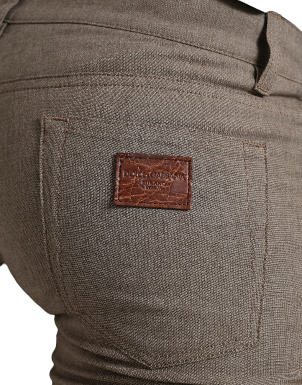 Dolce & Gabbana Men's Brown Cotton-Stretch Skinny Trousers