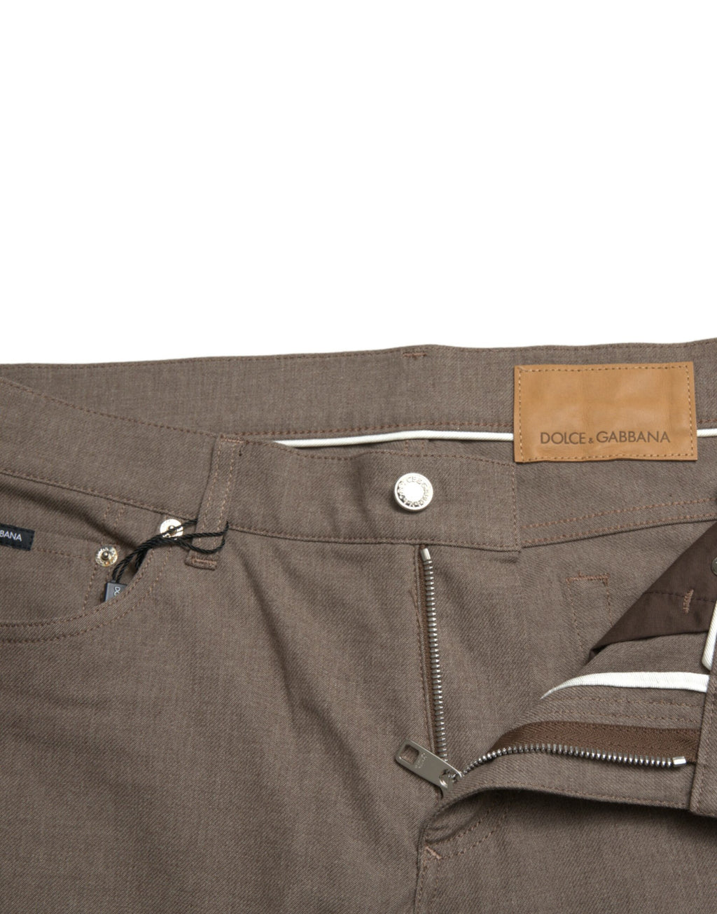 Dolce & Gabbana Men's Brown Cotton-Stretch Skinny Trousers