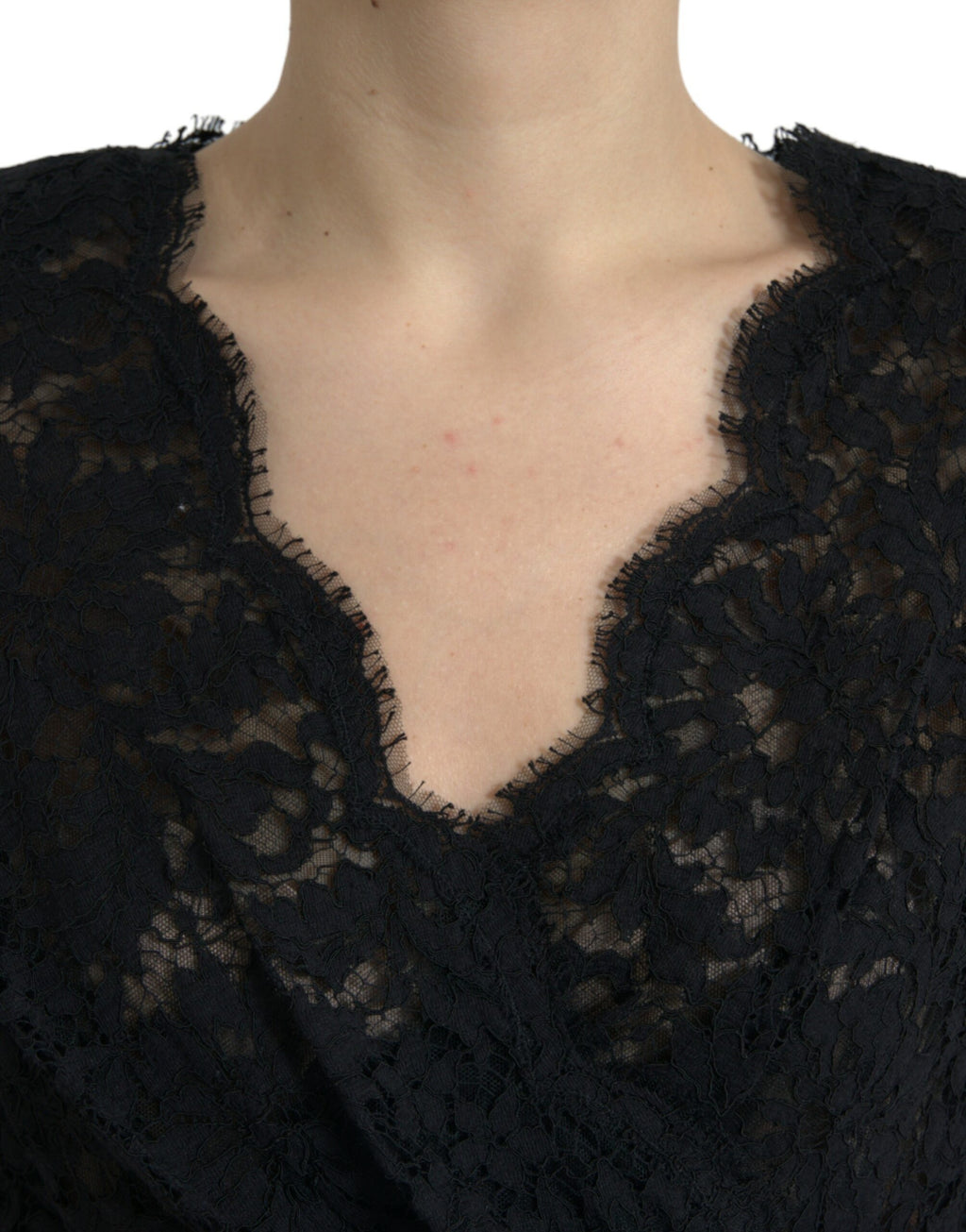 Dolce & Gabbana Black Cotton Lace Bodycon Mini Dress