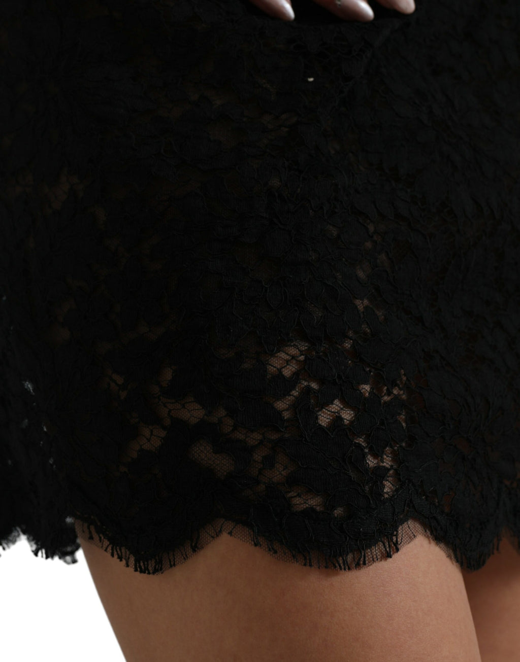 Dolce & Gabbana Black Cotton Lace Bodycon Mini Dress