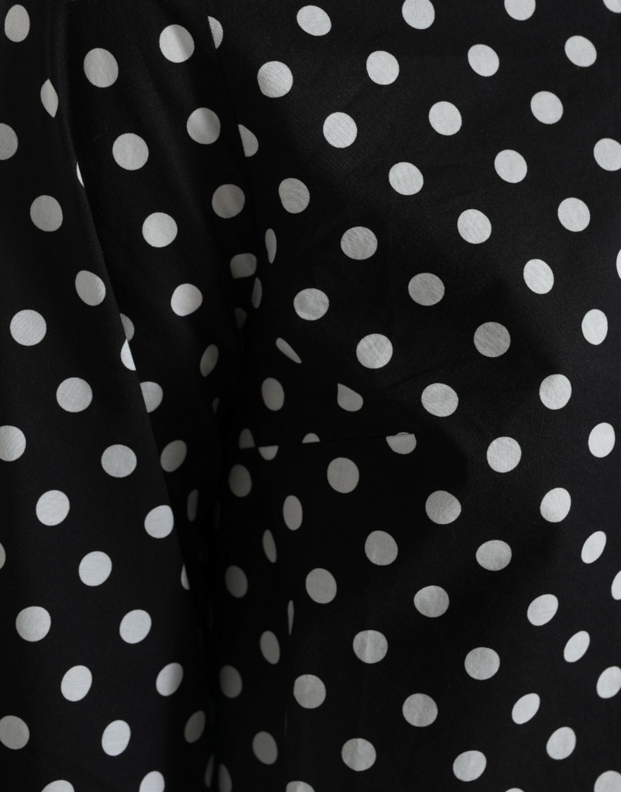 Dolce & Gabbana Black and White Polka Dot Nylon Shift Mini Dress