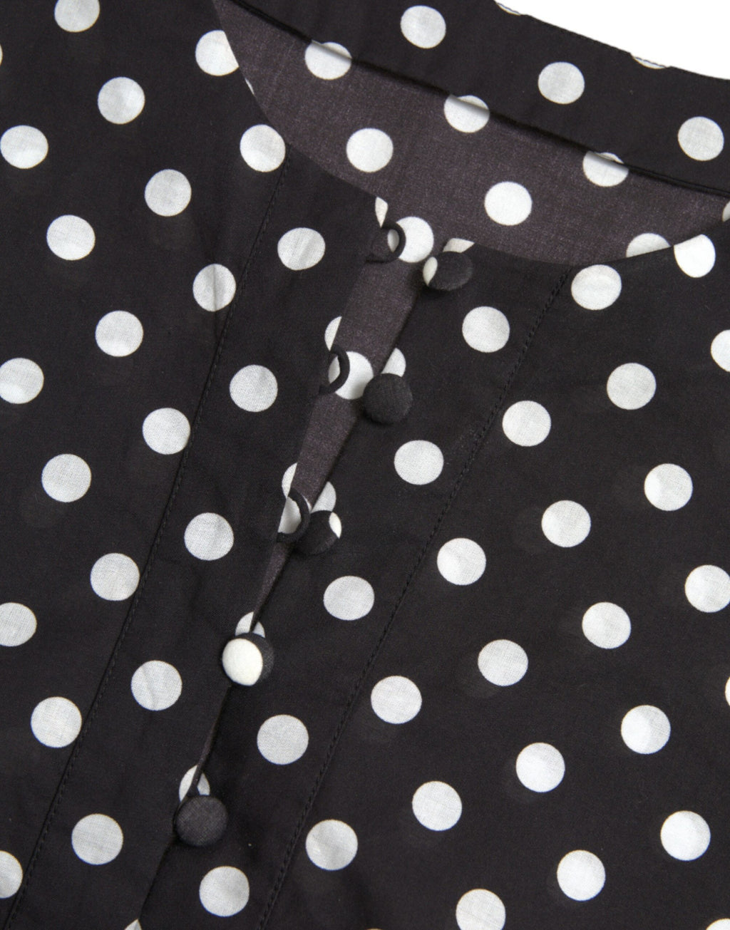 Dolce & Gabbana Black and White Polka Dot Nylon Shift Mini Dress