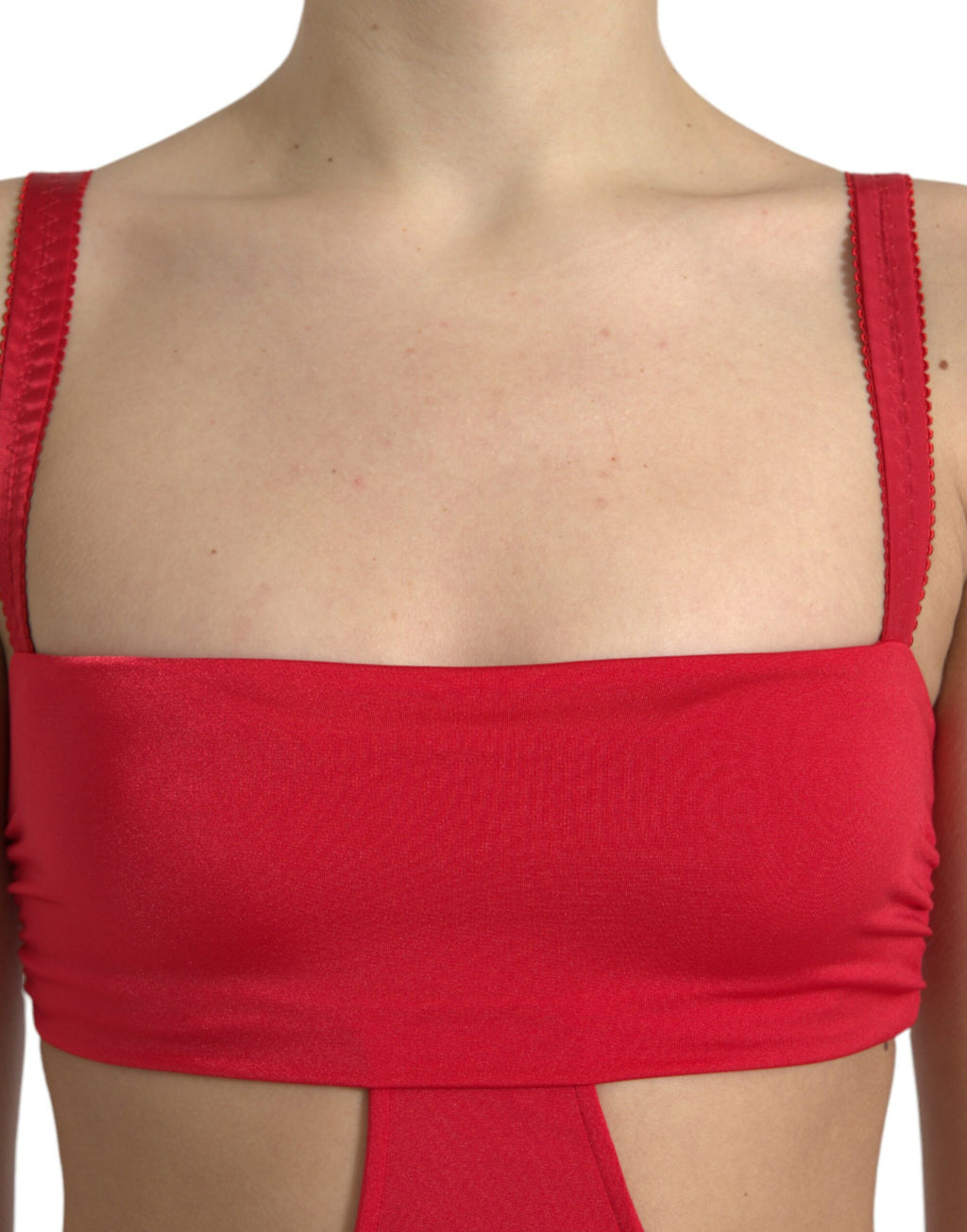 Dolce & Gabbana Red Cut-Out Sleeveless Nylon Mini Dress