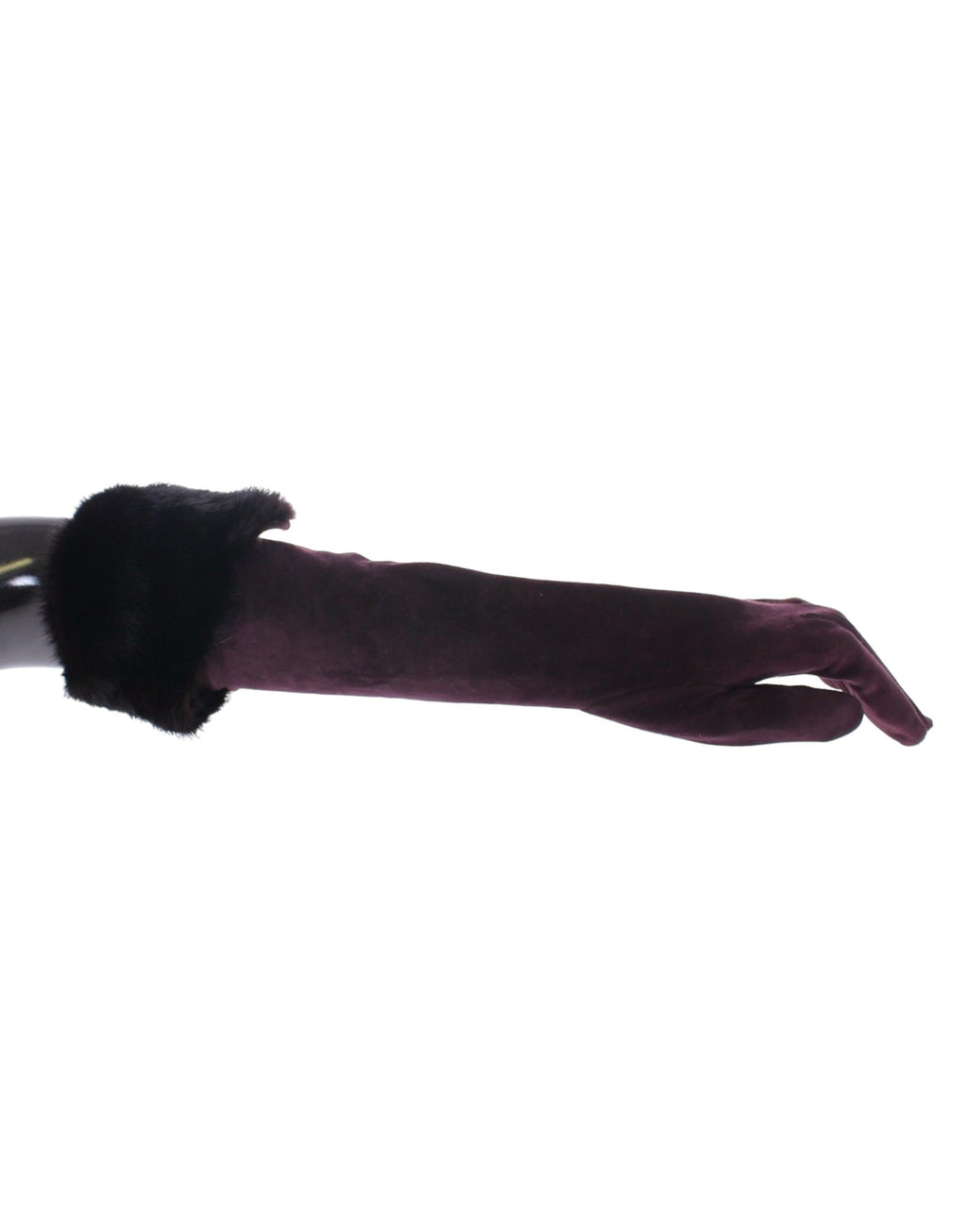 Dolce & Gabbana Lila Nerz Pelz Ziegenfell Wildleder Handschuhe