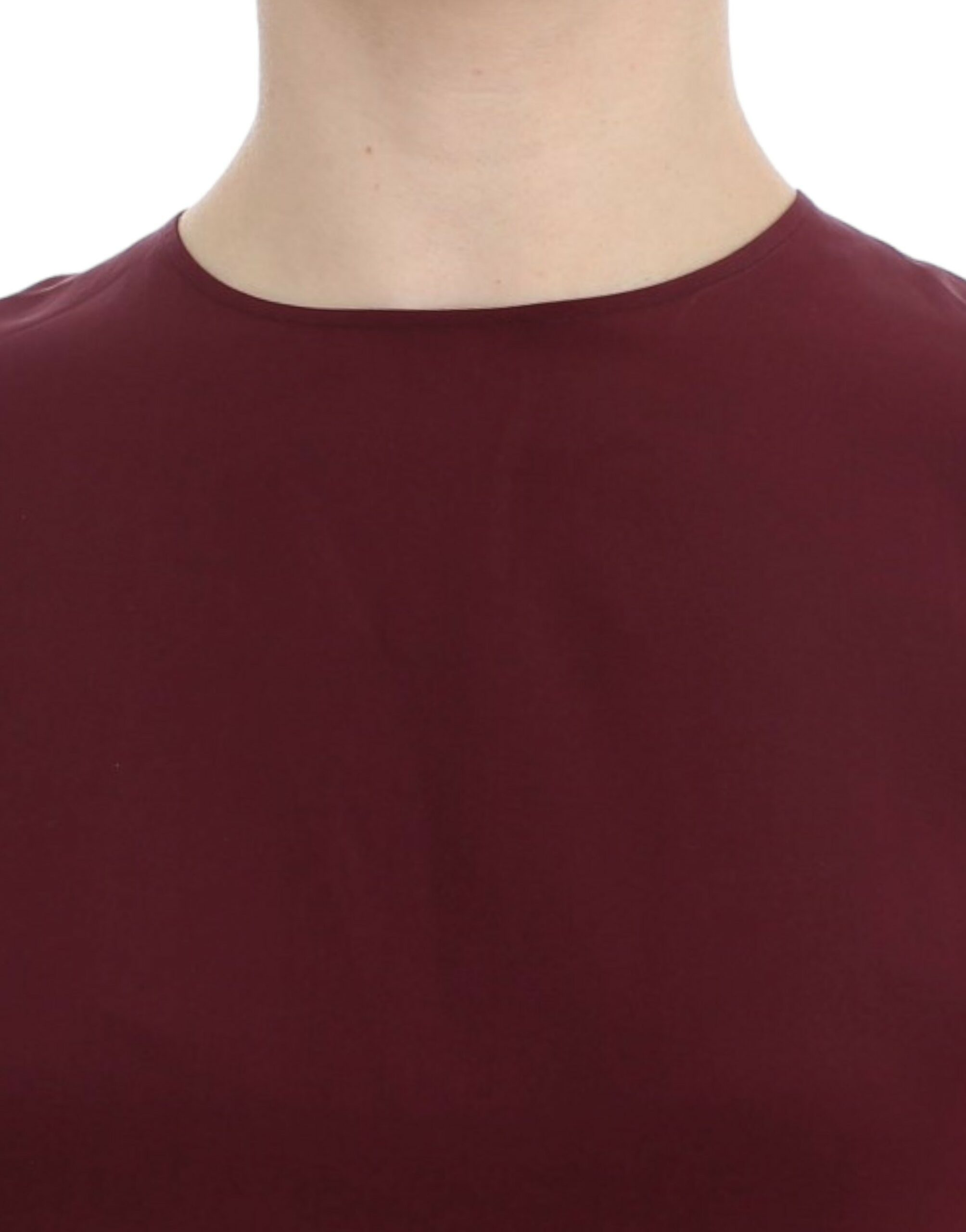 Dolce & Gabbana Rote 3/4-Ärmel-Seidenbluse