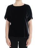 Dolce & Gabbana Black Velvet Short Sleeve Blouse