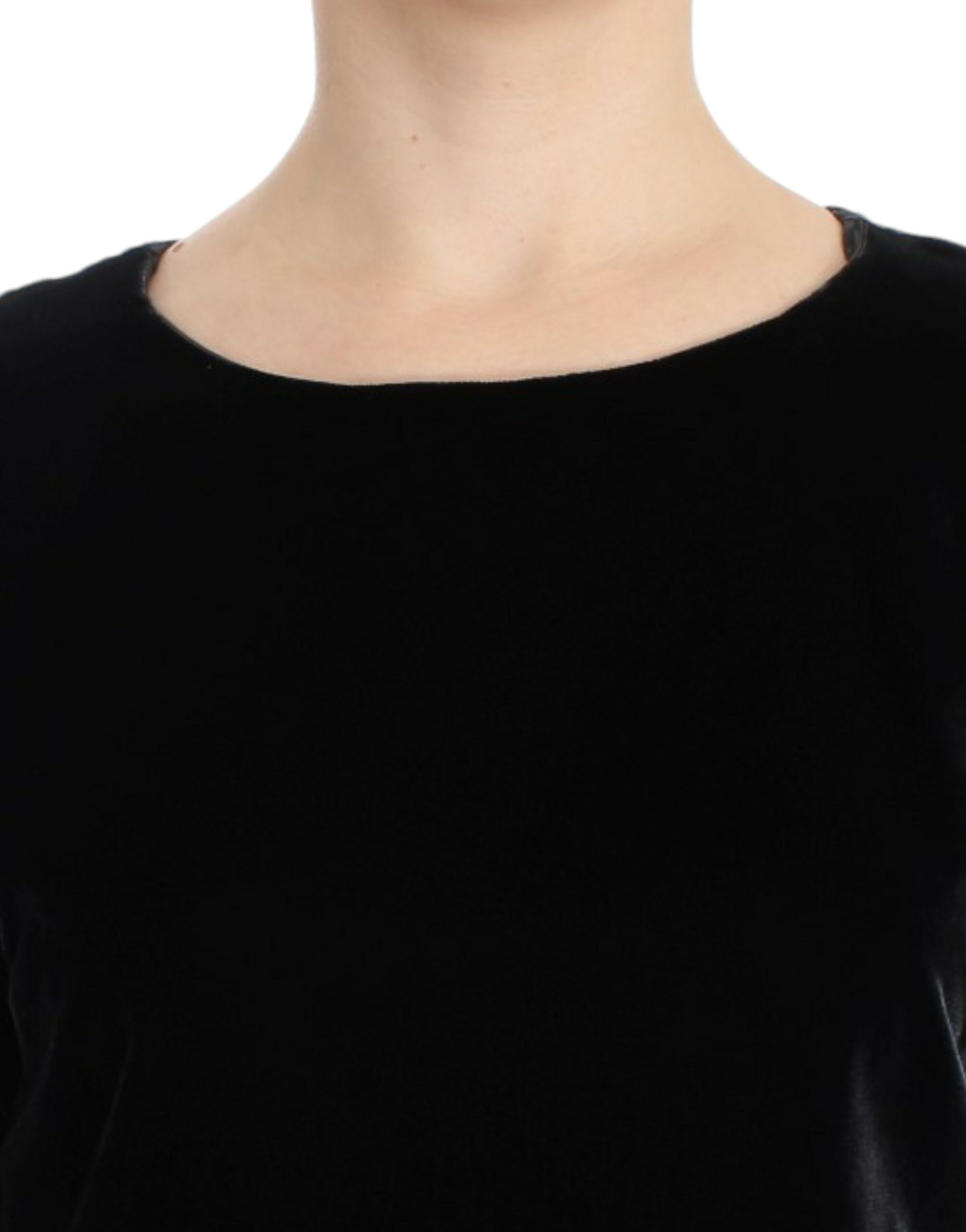 Dolce & Gabbana Black Velvet Short Sleeve Blouse