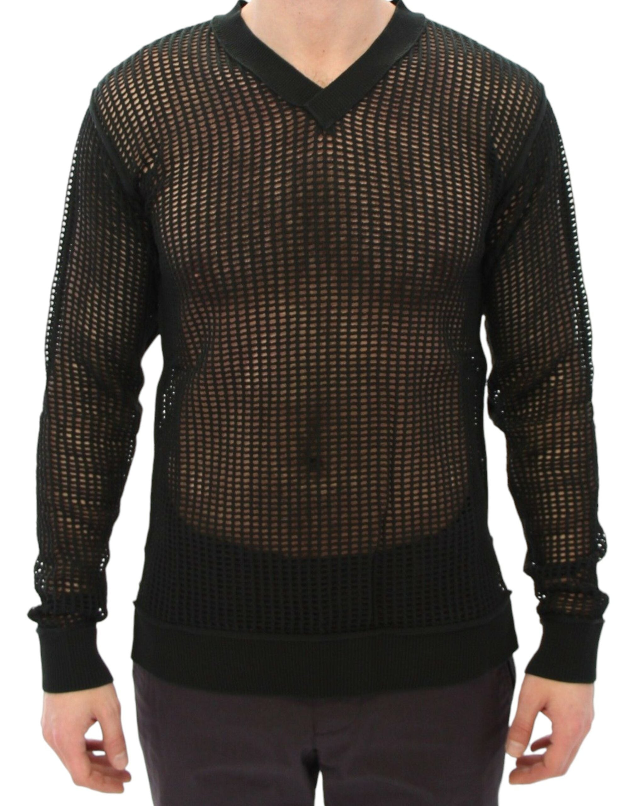 Dolce & Gabbana Dark Green Runway Mesh Pullover