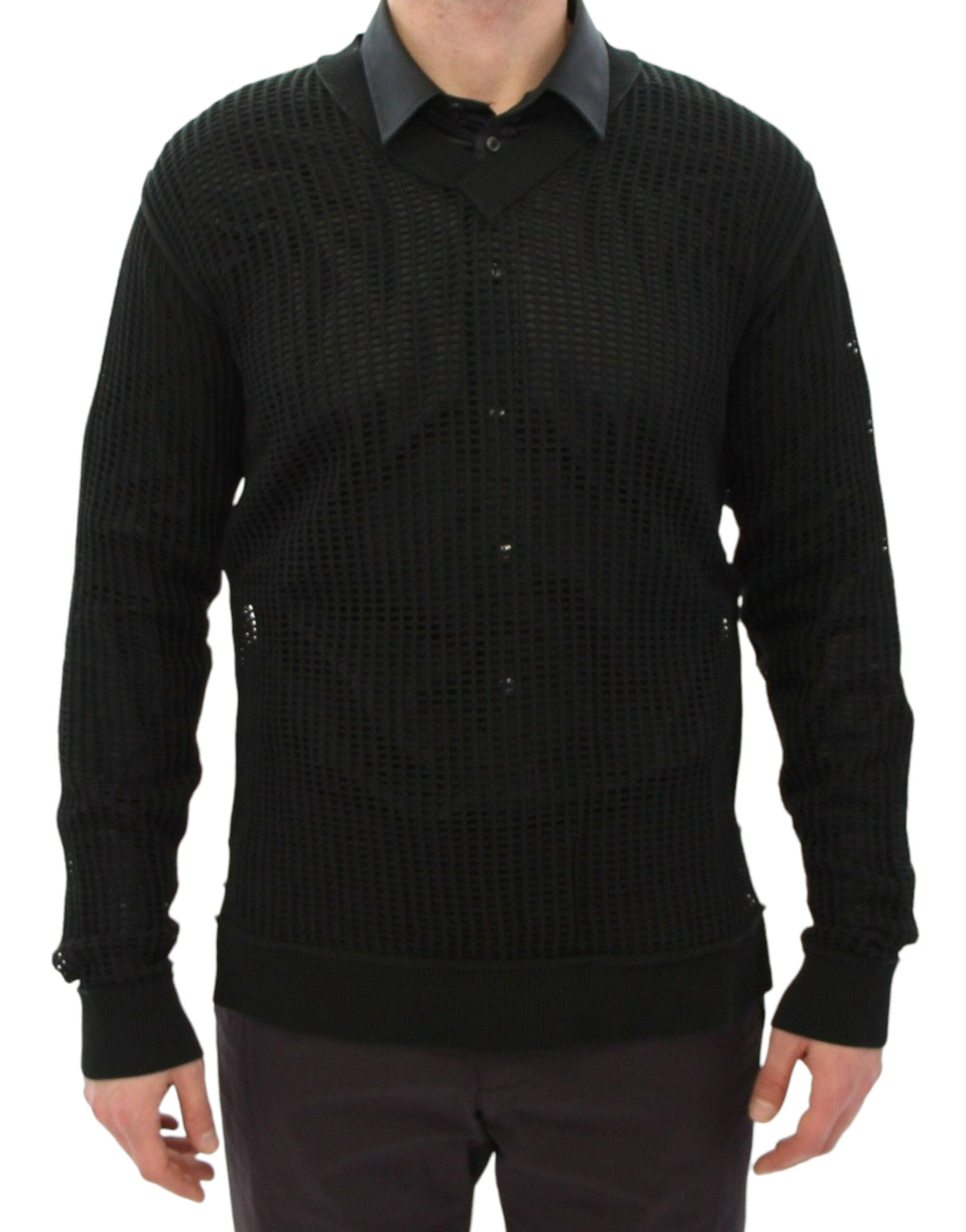 Dolce & Gabbana Dark Green Runway Mesh Pullover