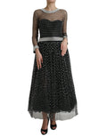 Dolce & Gabbana Black Crystal-Embellished A-Line Dress