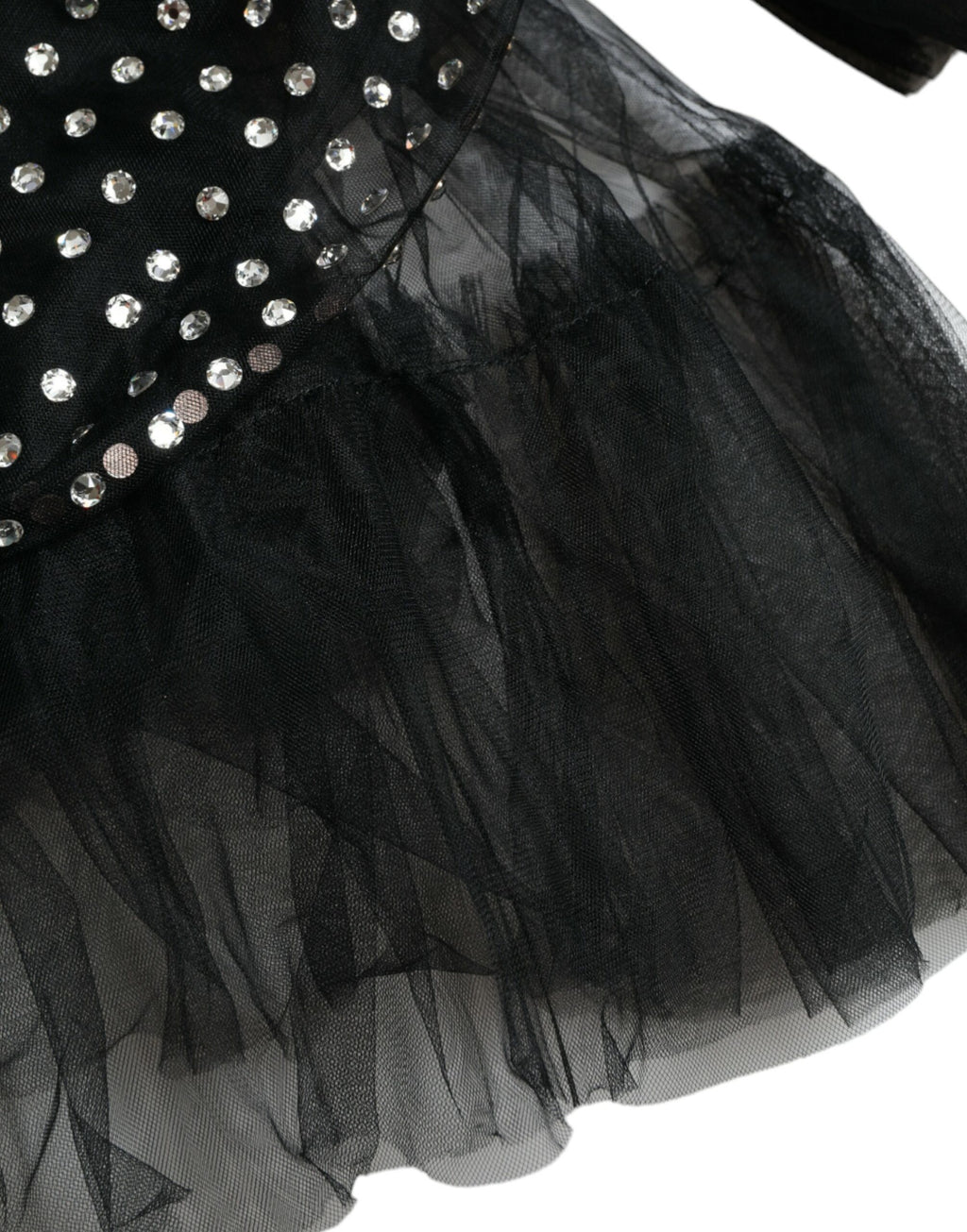 Dolce & Gabbana Black Crystal-Embellished A-Line Dress