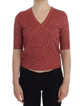 Dolce & Gabbana Red Wool and Tweed Short-Sleeve Sweater