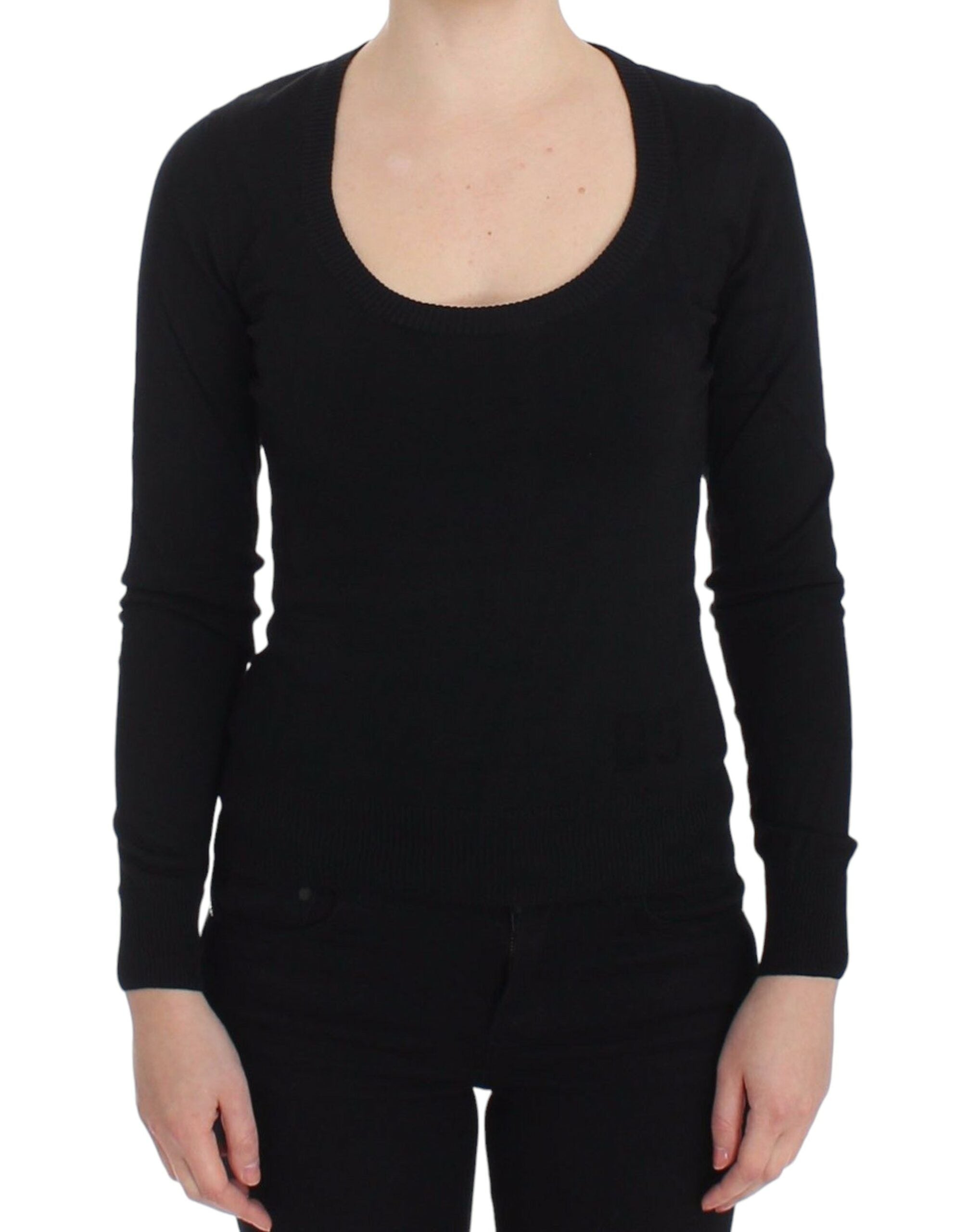 Dolce & Gabbana Black Cashmere Crew Neck Sweater Pullover
