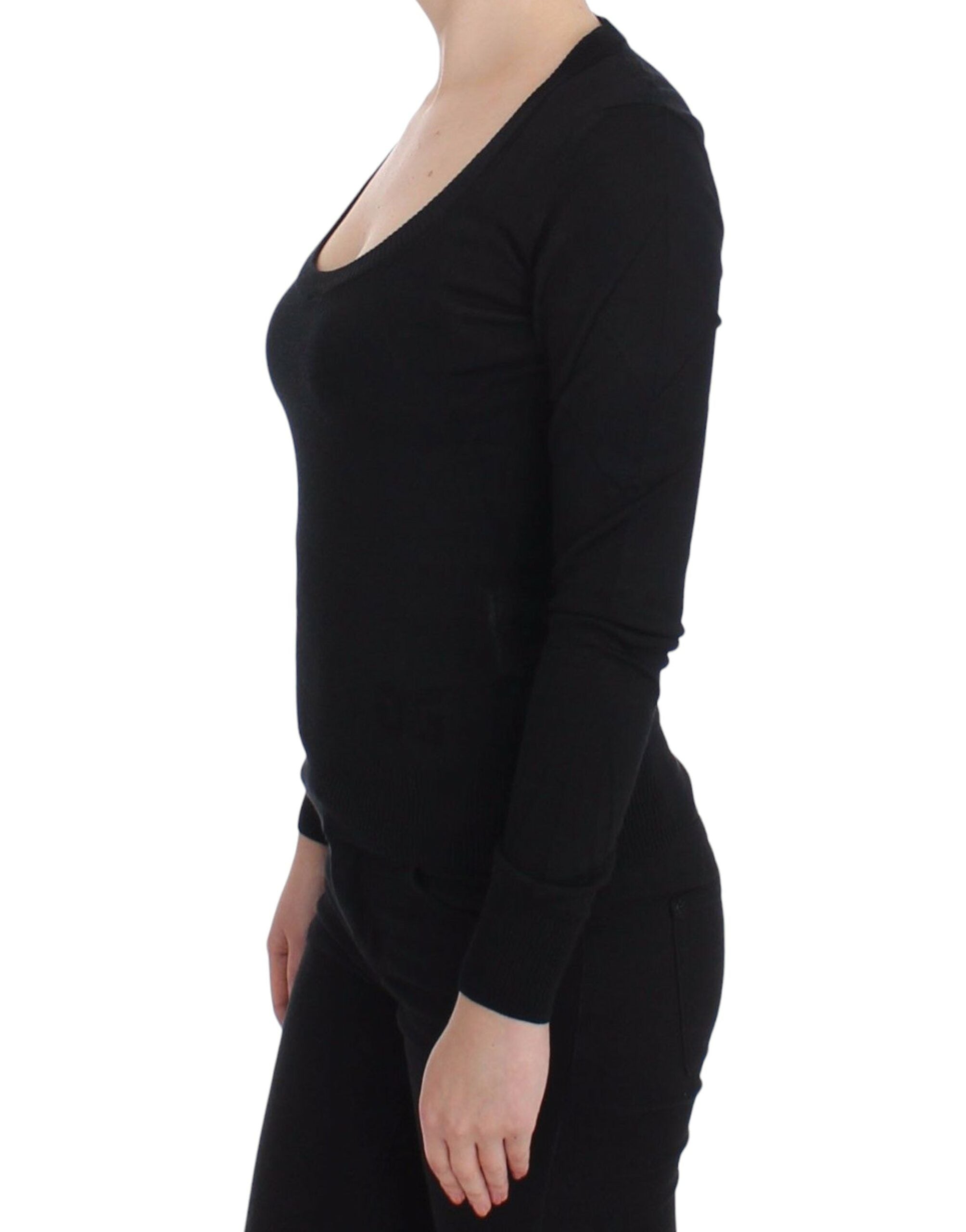 Dolce & Gabbana Black Cashmere Crew Neck Sweater Pullover