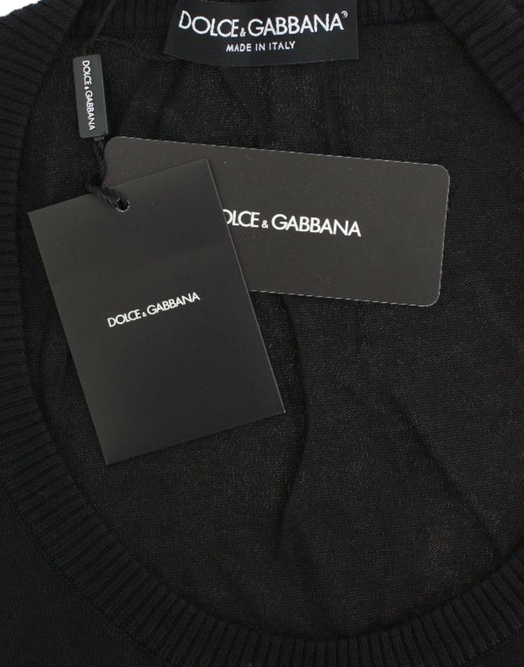 Dolce & Gabbana Black Cashmere Crew Neck Sweater Pullover