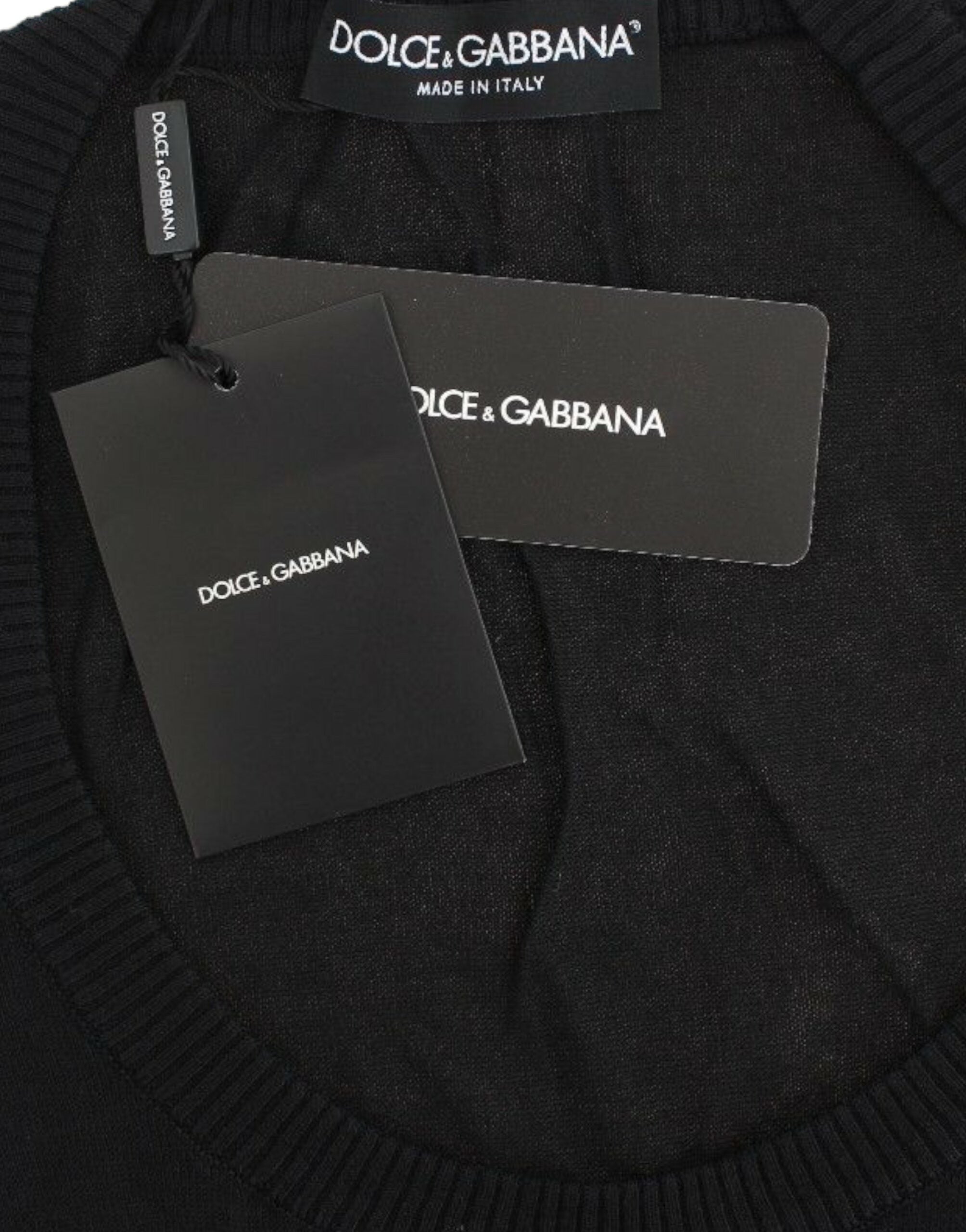 Dolce & Gabbana Black Cashmere Crew Neck Sweater Pullover