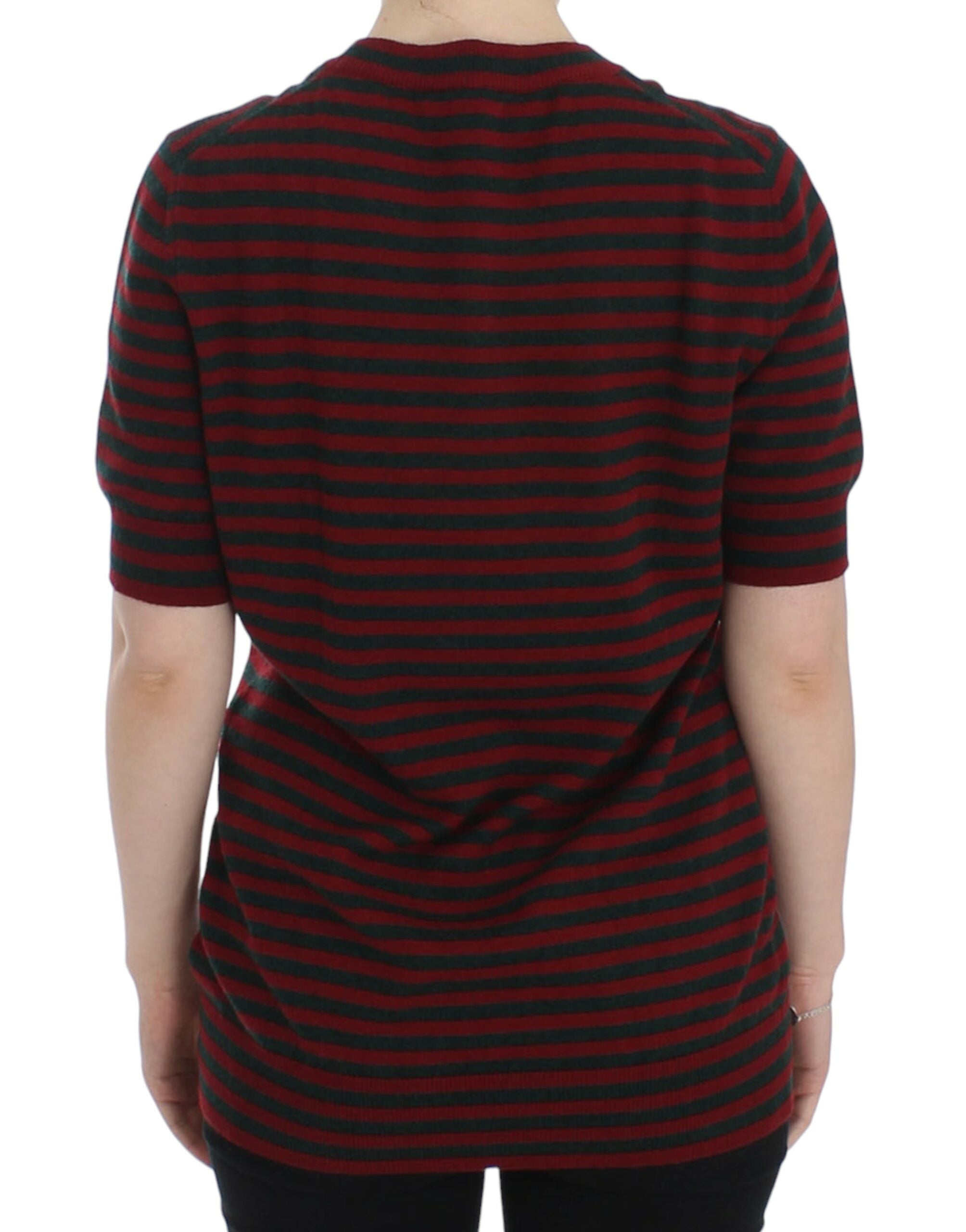 Dolce & Gabbana Rotgrauer Kaschmir-Kurzarmpullover