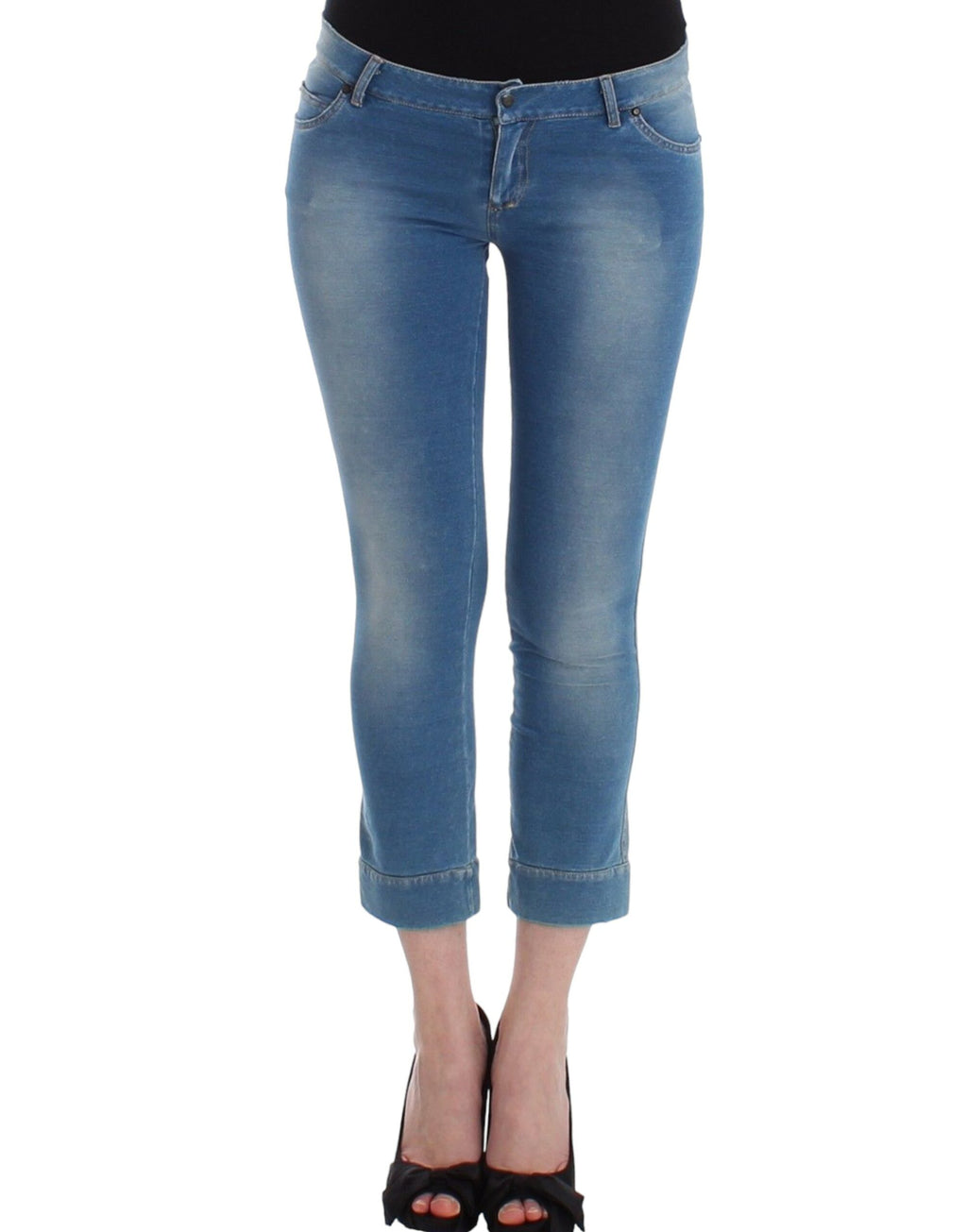 Ermanno Scervino Beachwear Blue Denim Capri Cropped Pants