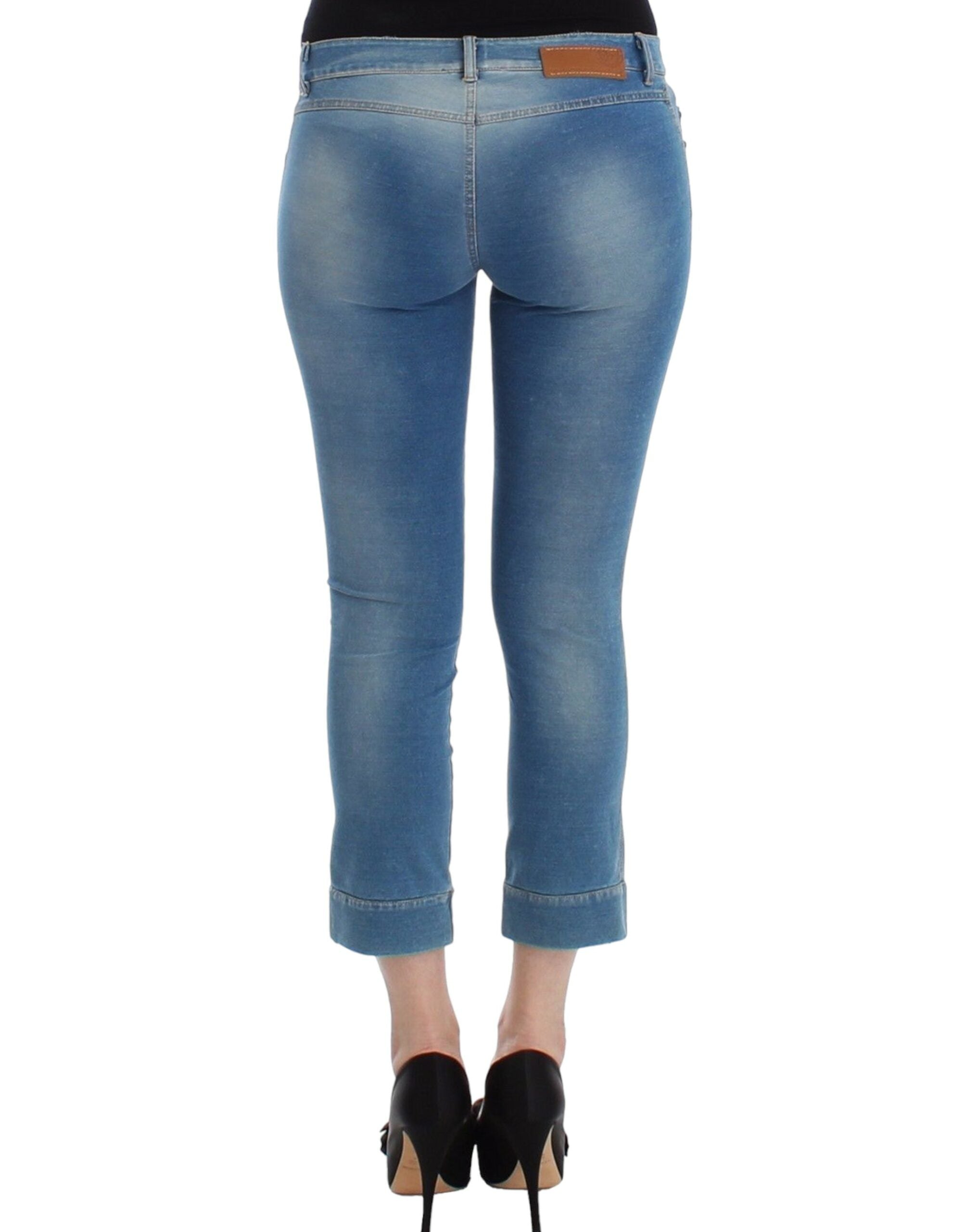Ermanno Scervino Beachwear Blue Denim Capri Cropped Pants