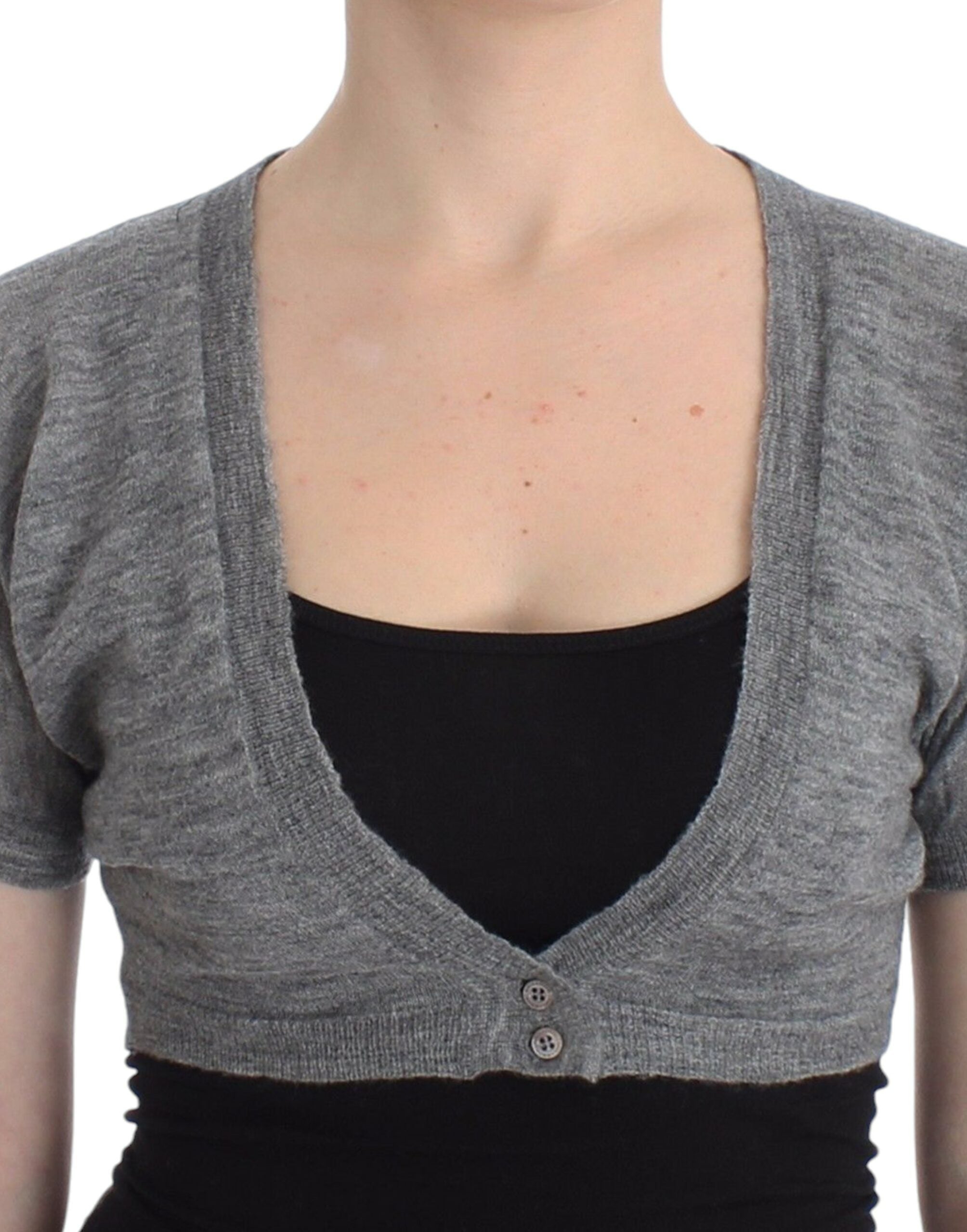 Ermanno Scervino Lingerie Knitted Sweater Cardigan Bolero Grey