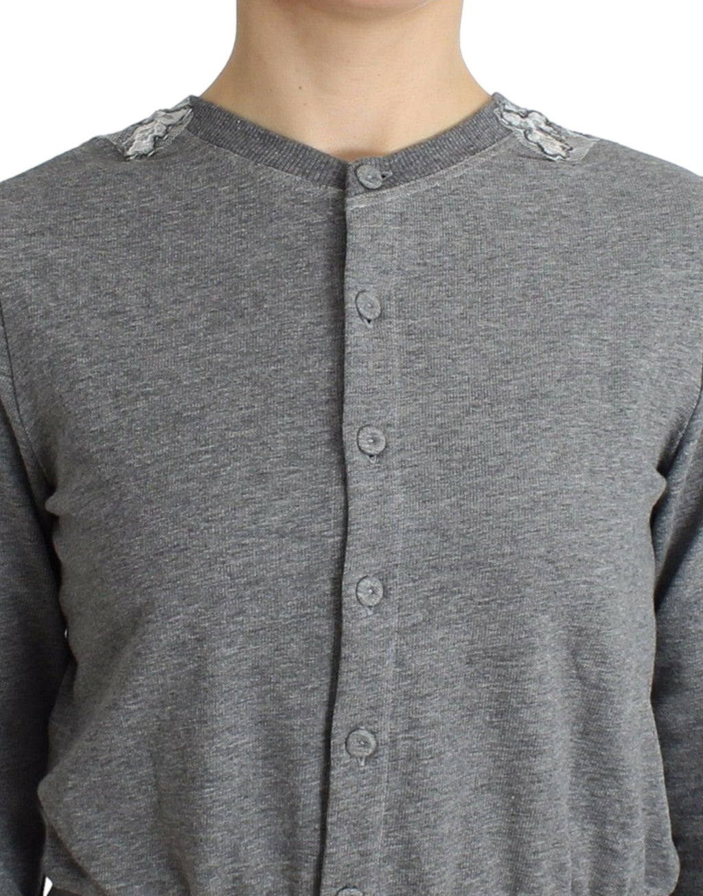 Ermanno Scervino Lingerie Grey Lace Sweater Cardigan Top