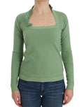 Ermanno Scervino Green Striped Wool-Blend Long-Sleeve Sweater