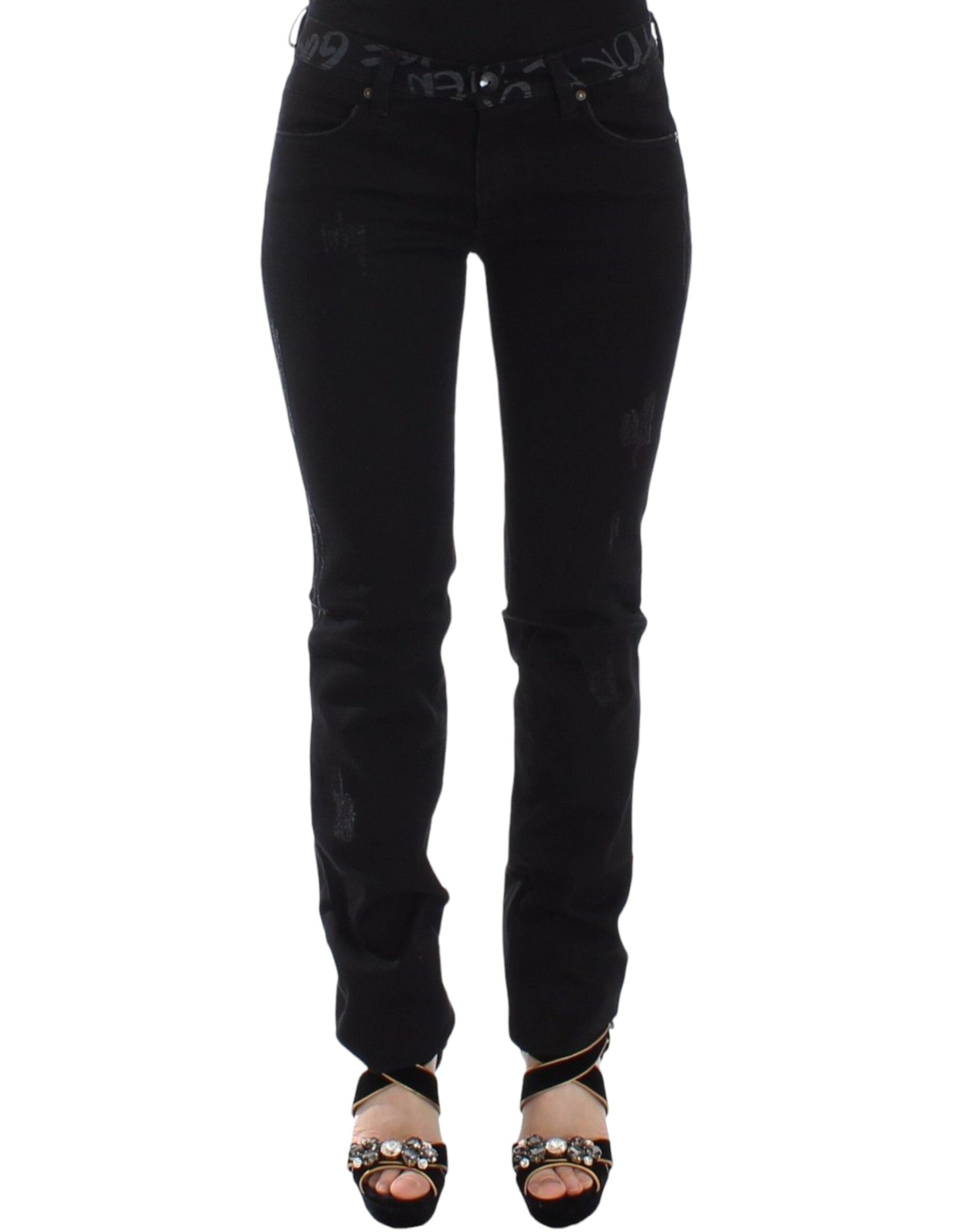 Ermanno Scervino Black Slim Jeans Denim Trousers Skinny Stretch